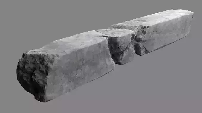 Damaged Concrete Column 04 Low-poly 3D model