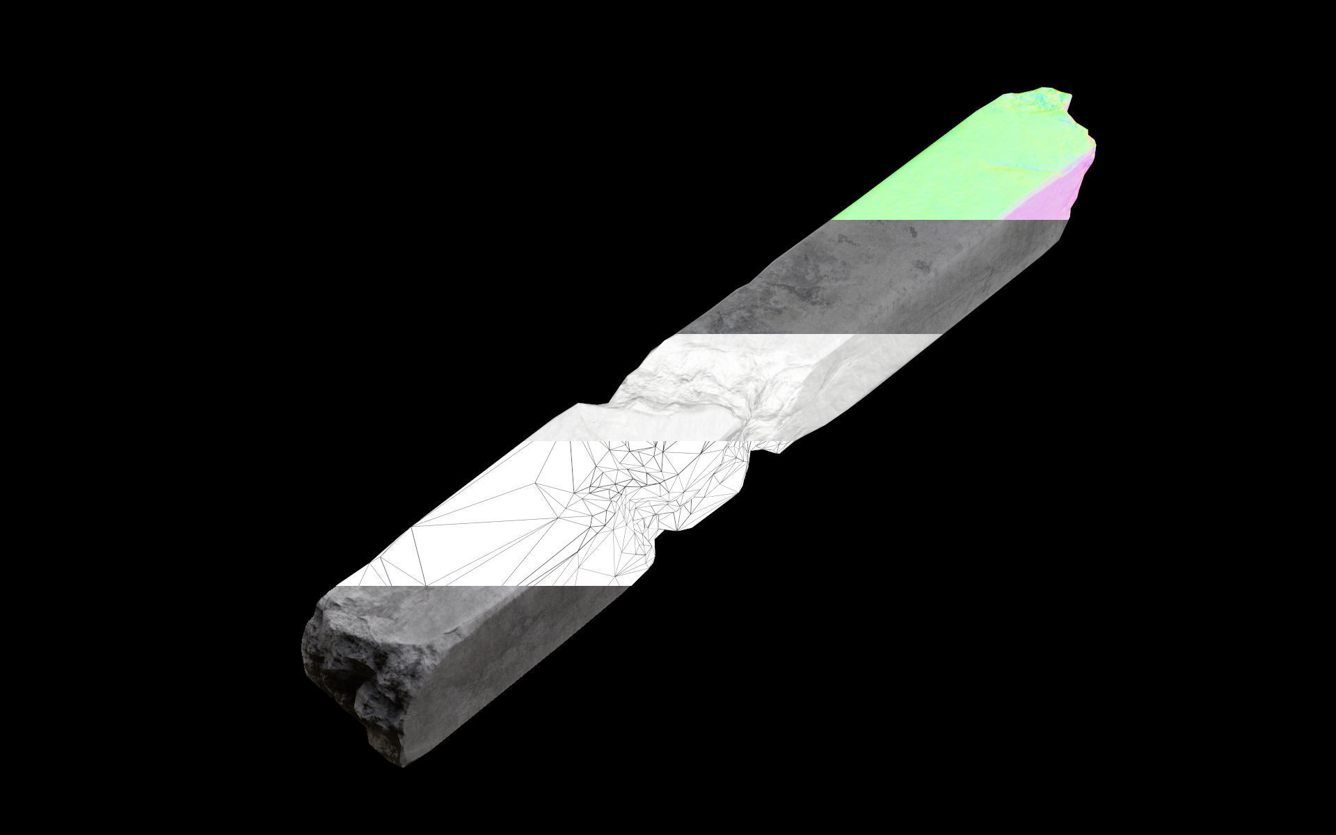 Damaged Concrete Column 04 Low-poly 3D model_10