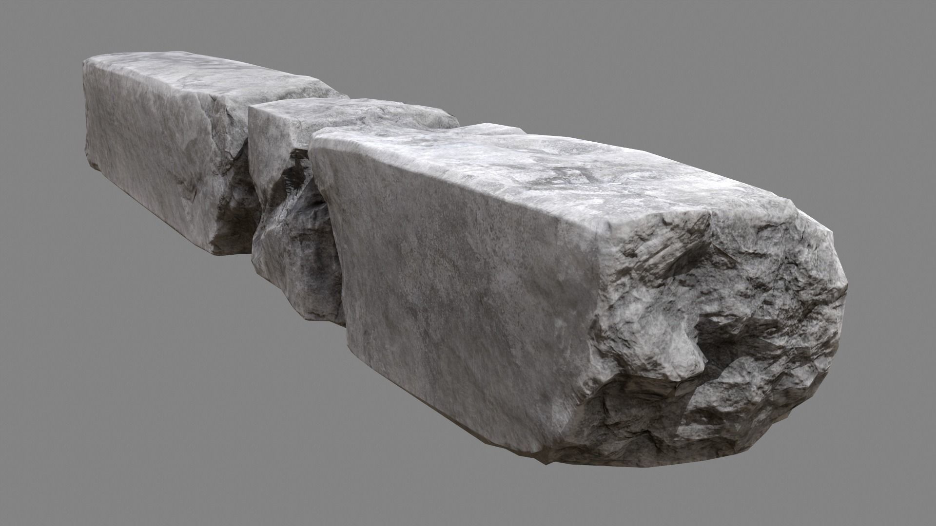 Damaged Concrete Column 04 Low-poly 3D model_7