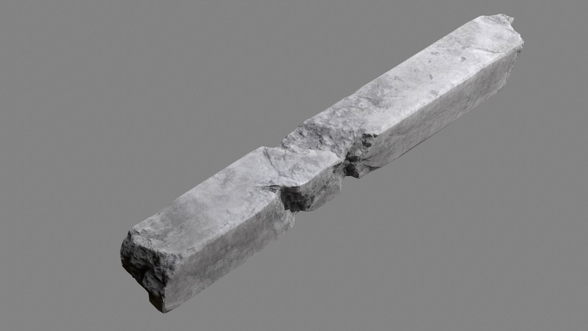 Damaged Concrete Column 04 Low-poly 3D model_3