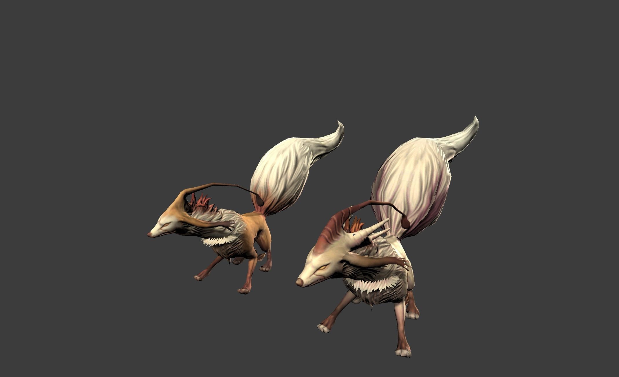 Fox Beast Mutant Low-poly 3D model_9