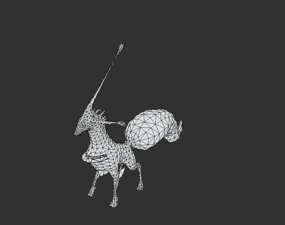 Fox Beast Mutant Low-poly 3D model_5