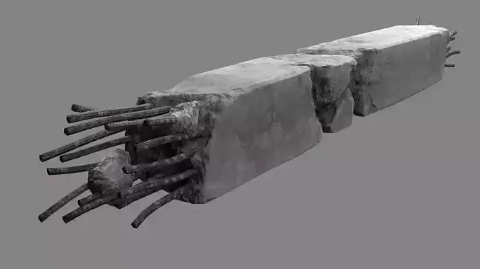 Damaged Concrete Column 04 v2