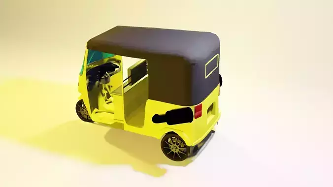 rickshaw 3D model Render in blender 
