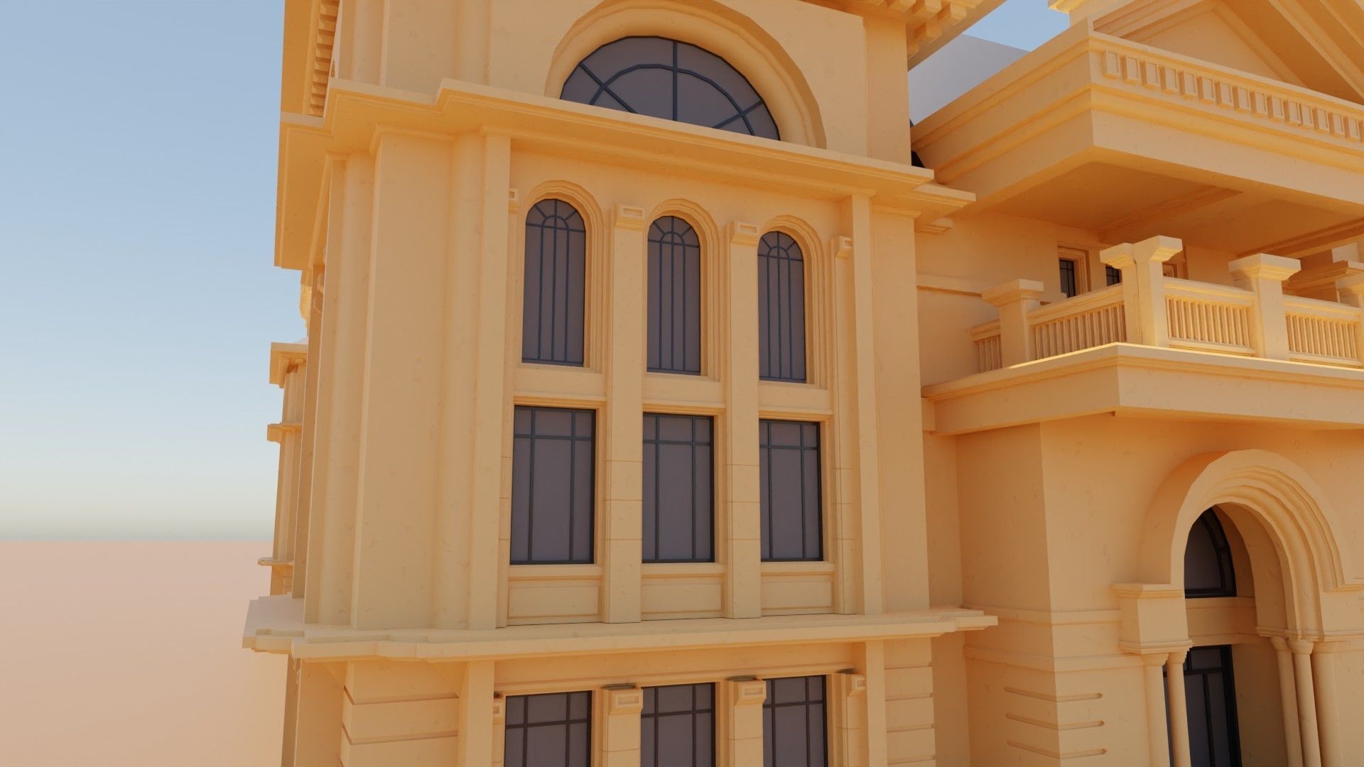 commercial building exterior 3D model_10