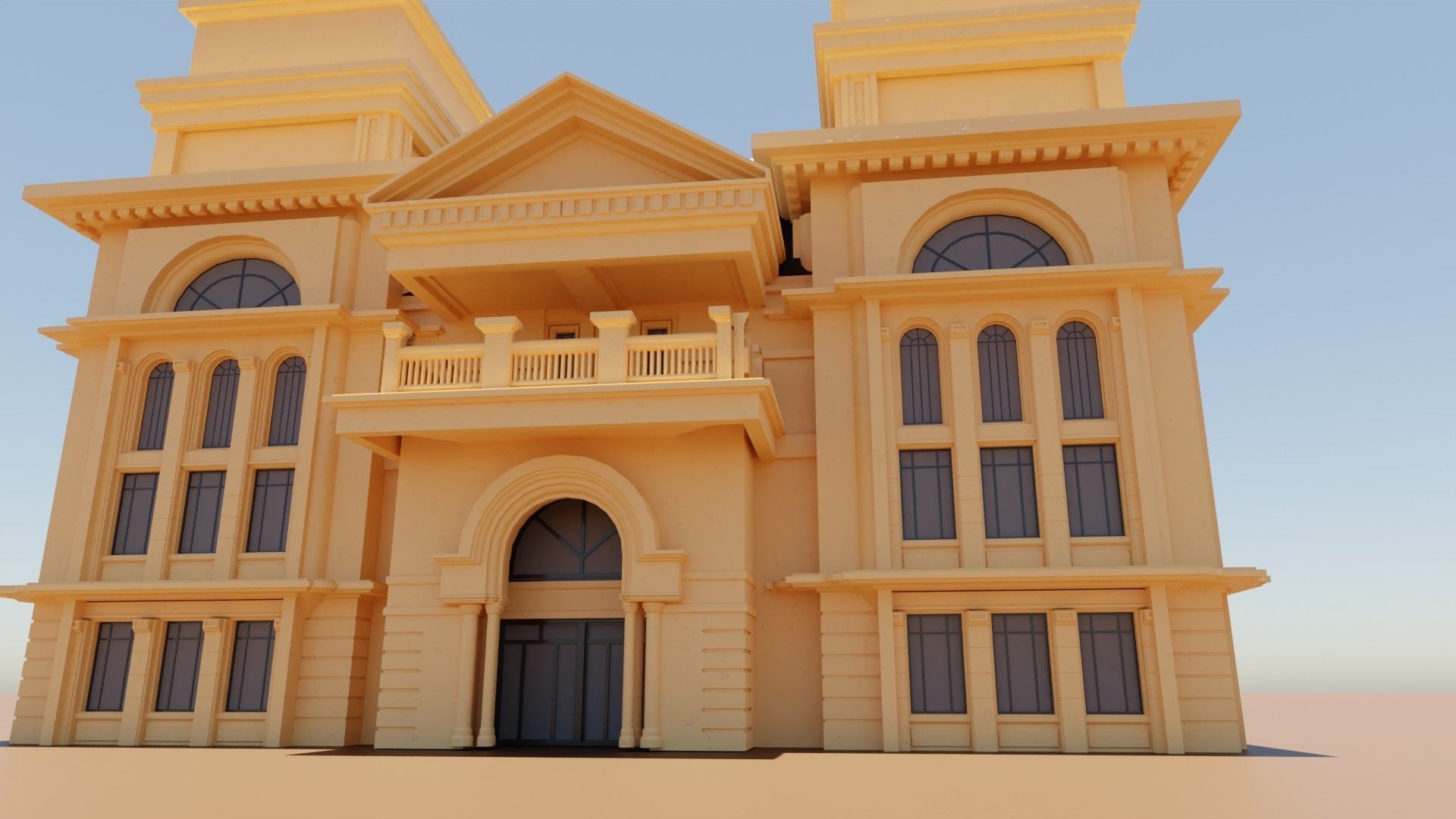 commercial building exterior 3D model_11