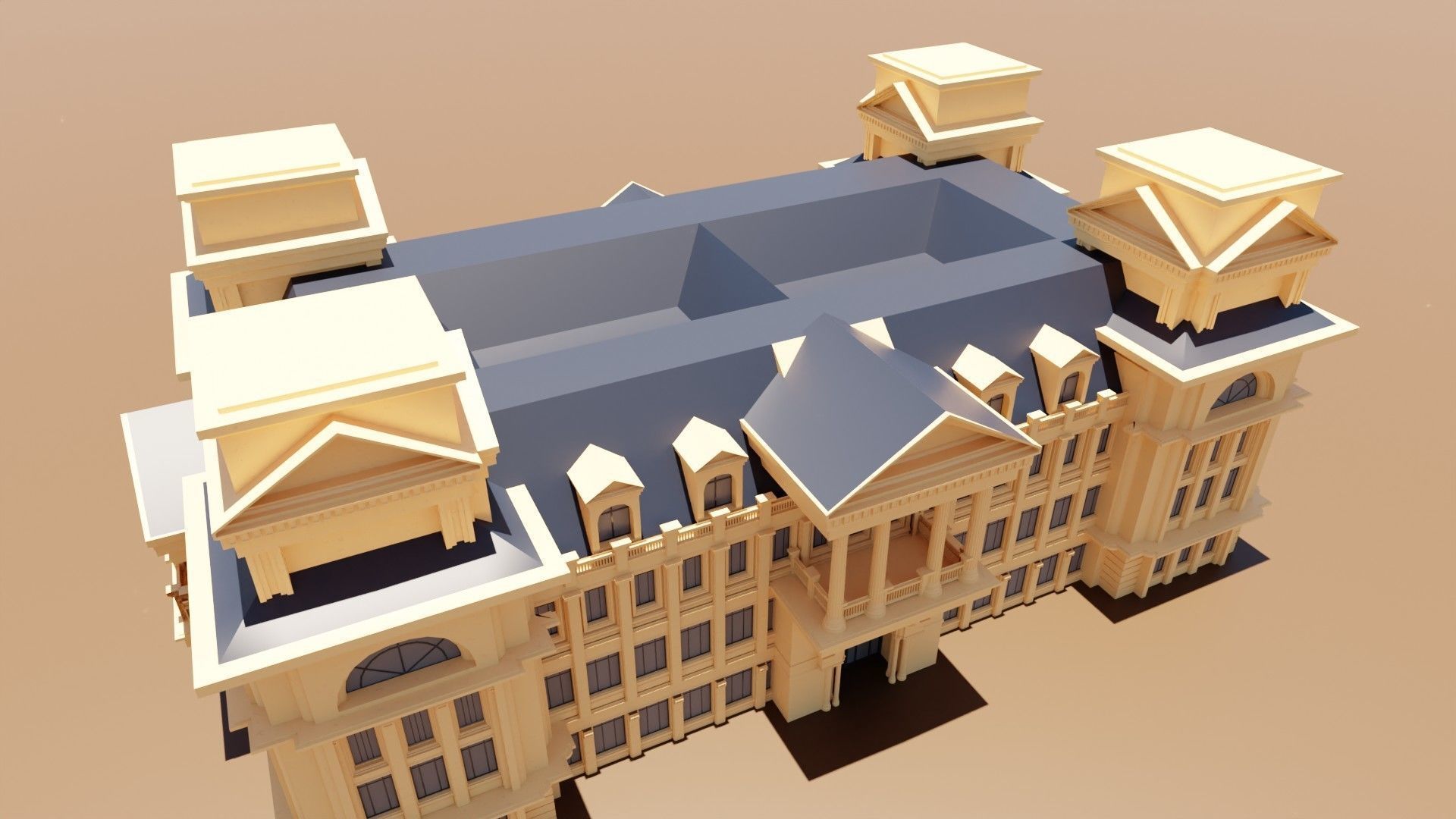 commercial building exterior 3D model_3