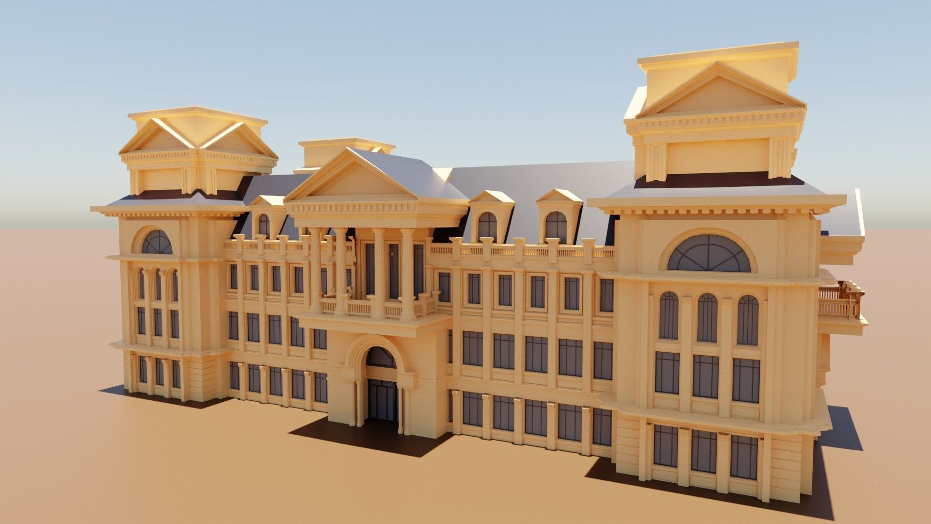 commercial building exterior 3D model_6