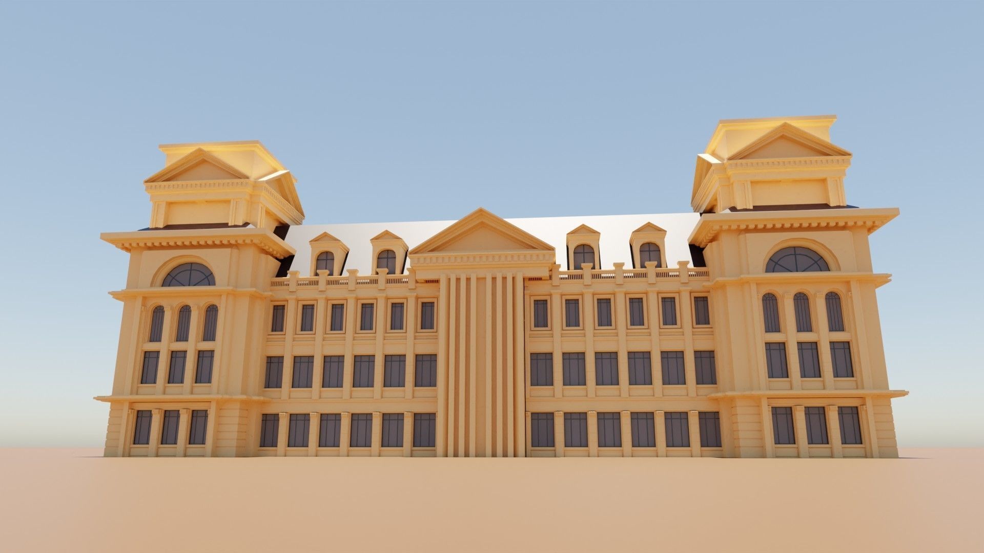 commercial building exterior 3D model_9