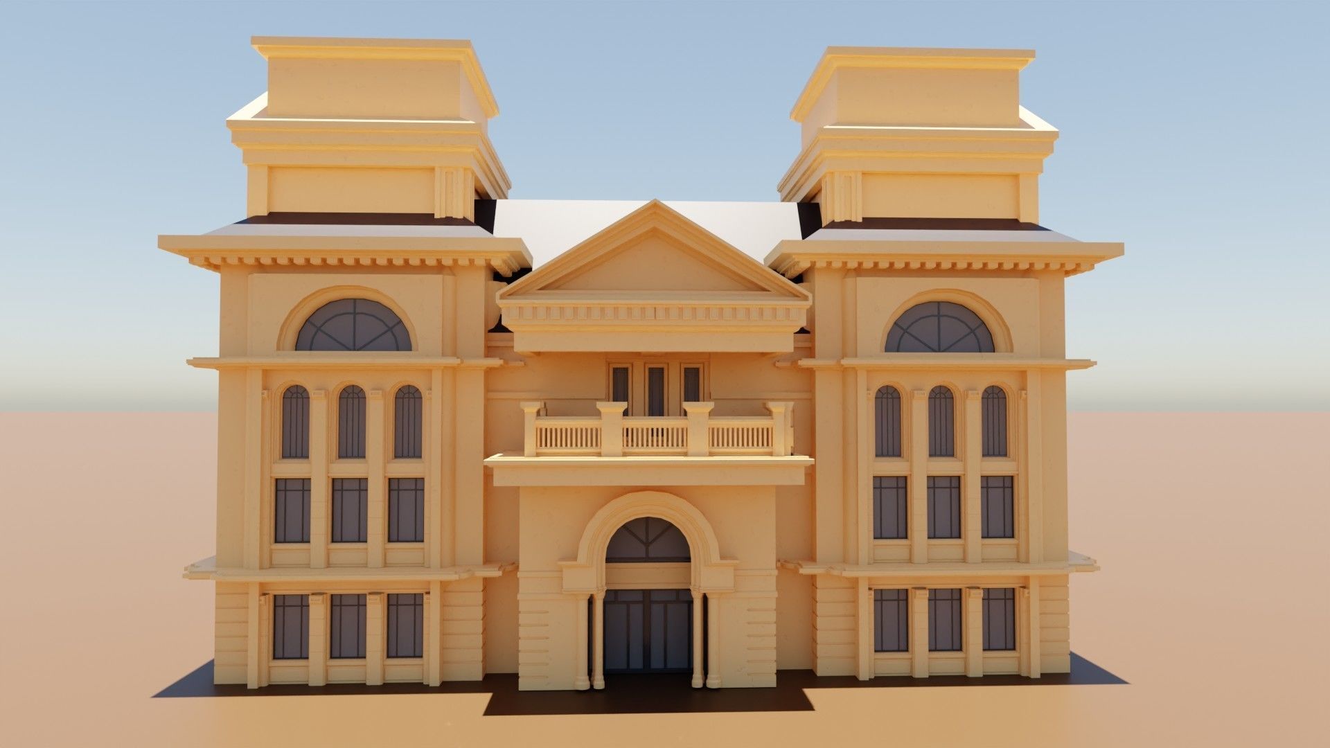 commercial building exterior 3D model_4