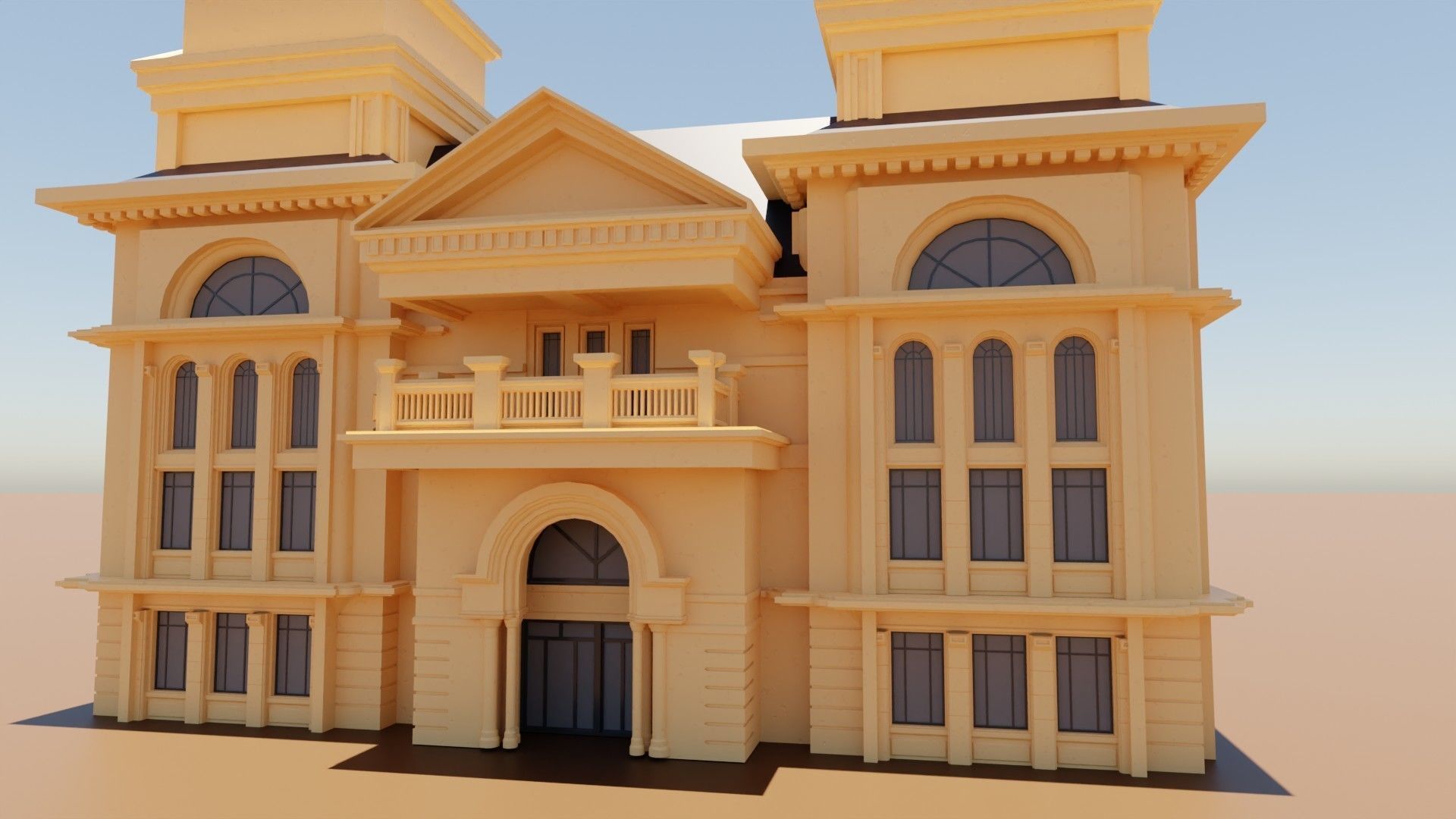 commercial building exterior 3D model_8