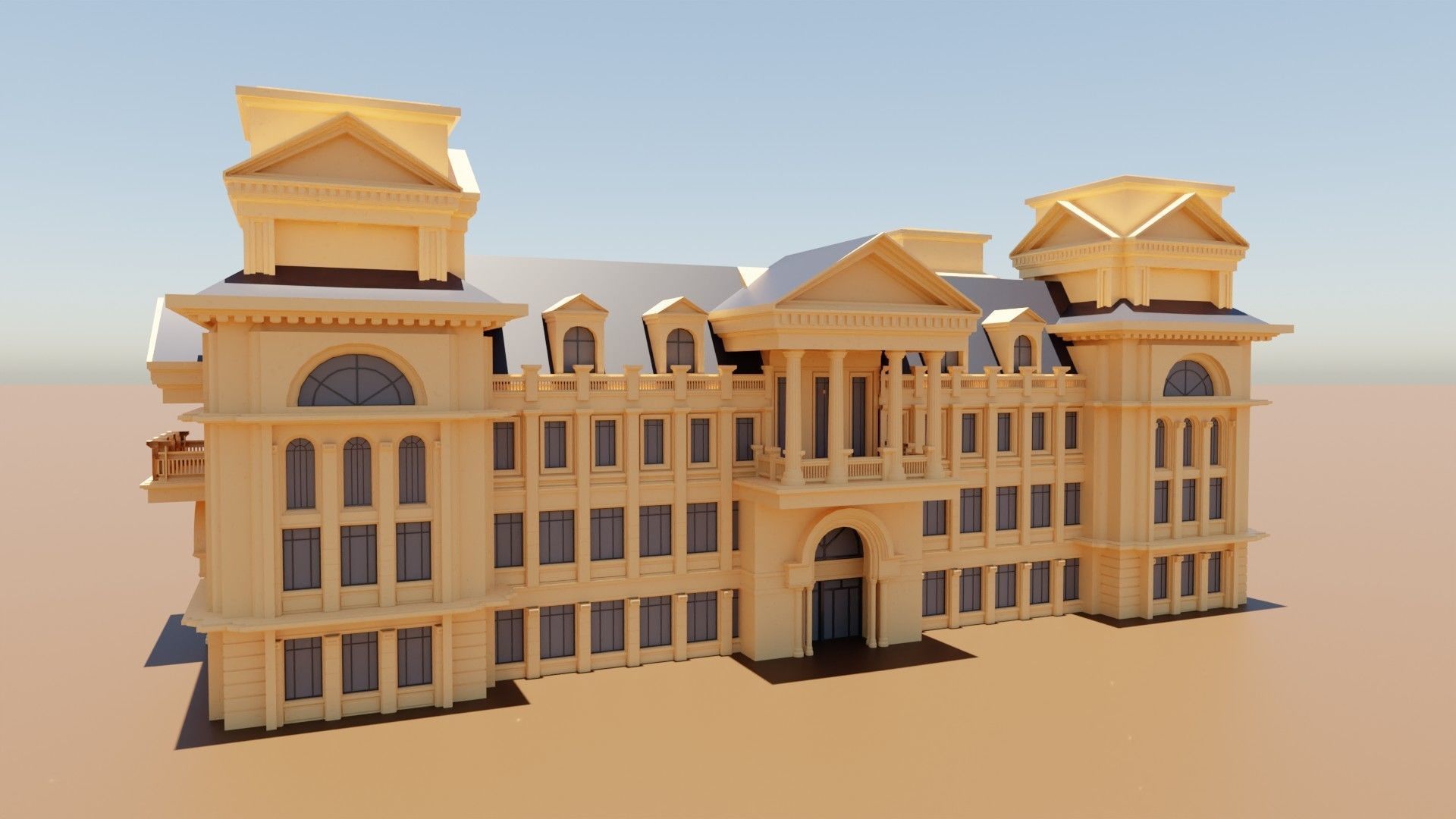 commercial building exterior 3D model_5