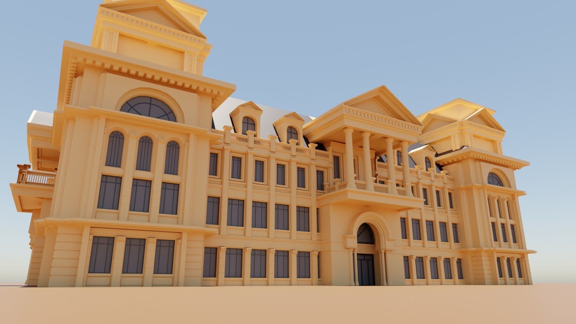 commercial building exterior 3D model_12