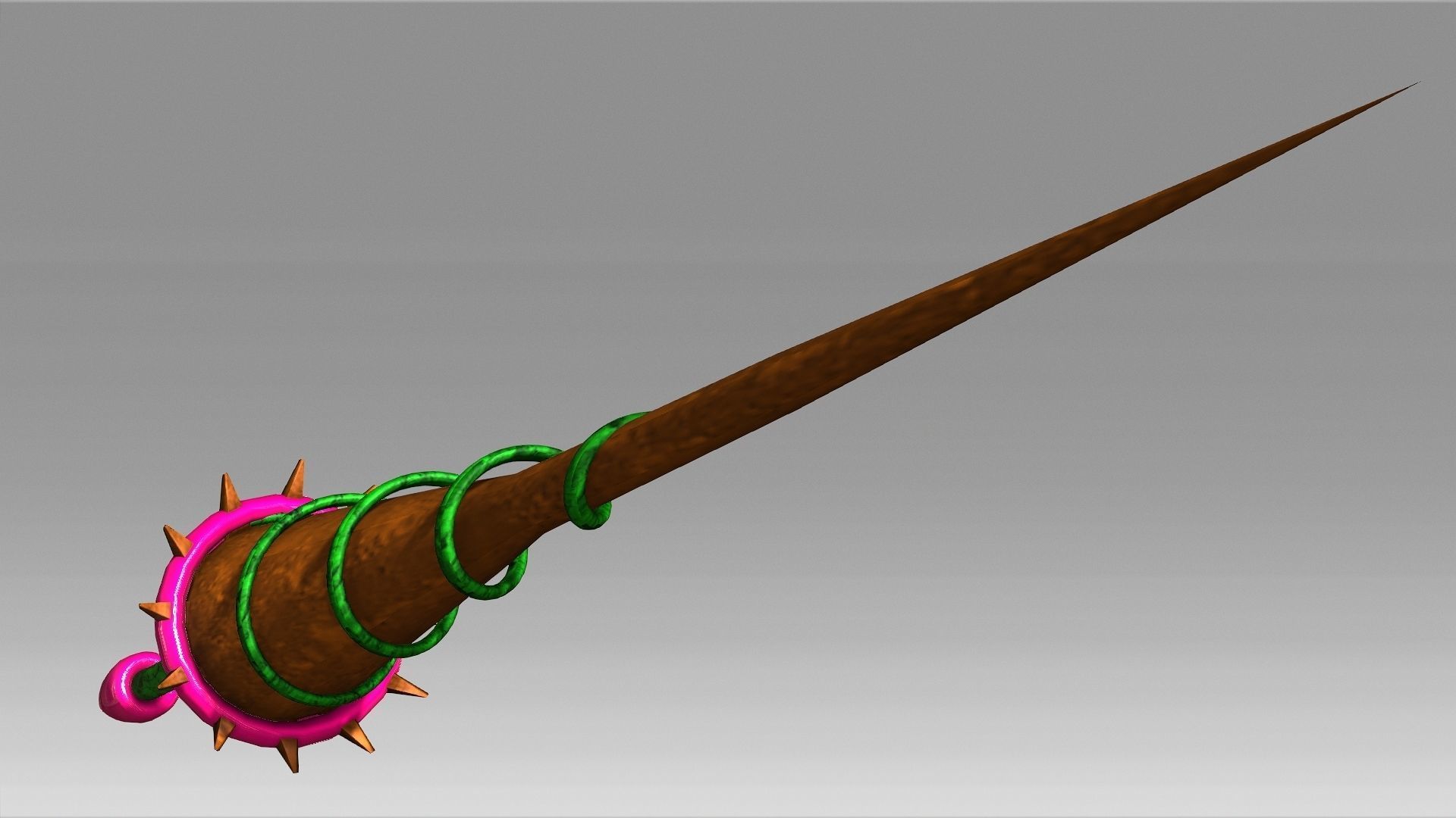 Vine lance Low-poly 3D model_3