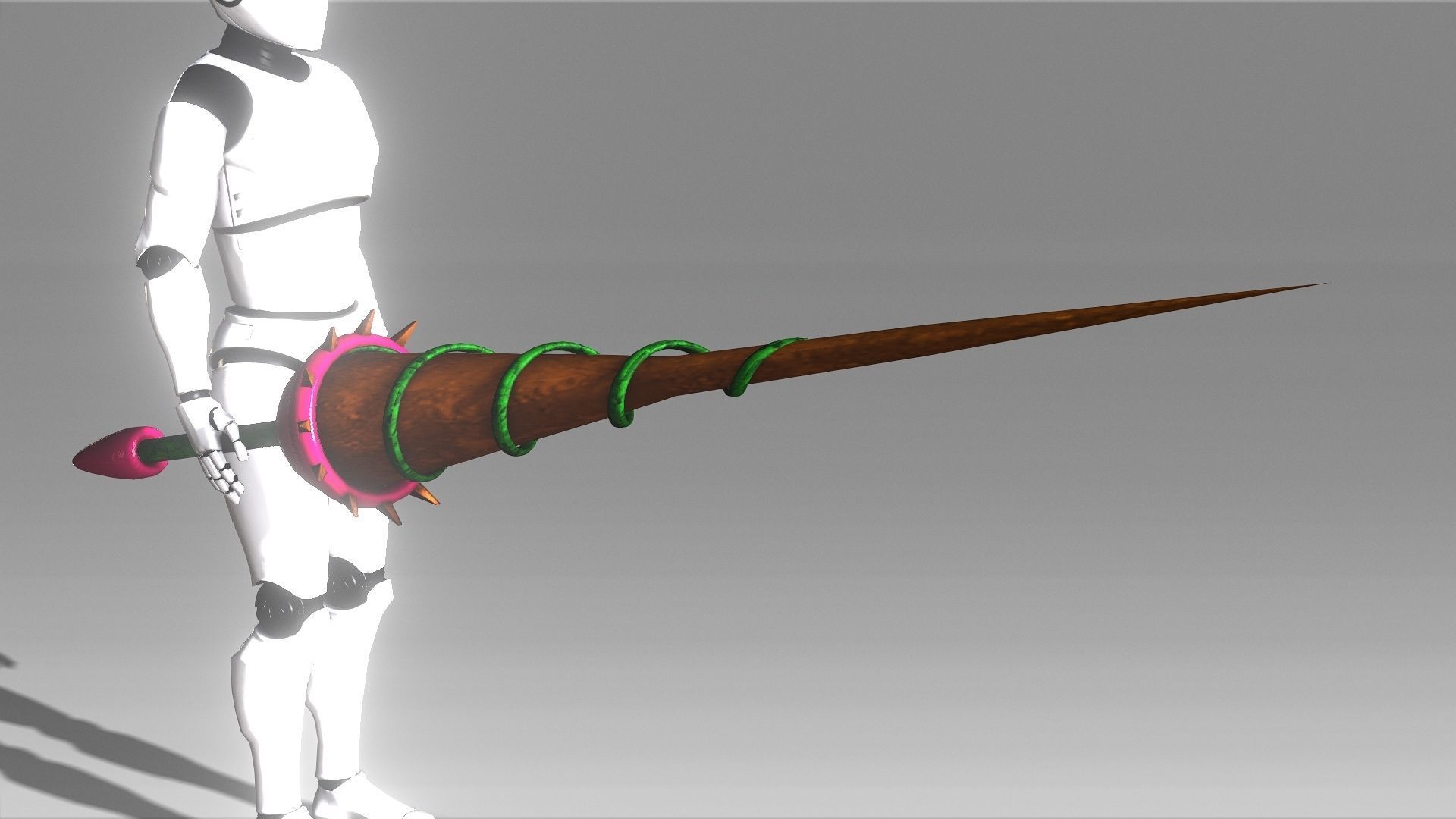 Vine lance Low-poly 3D model_1