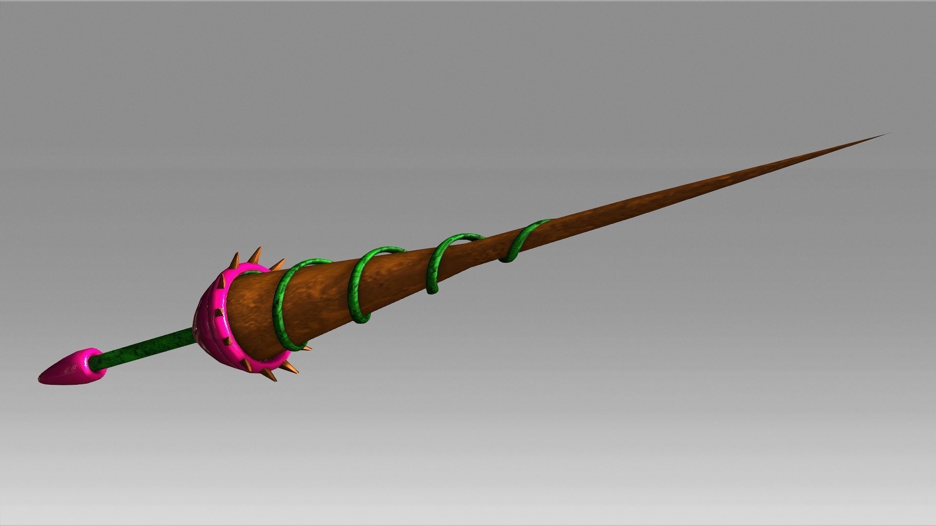 Vine lance Low-poly 3D model_29