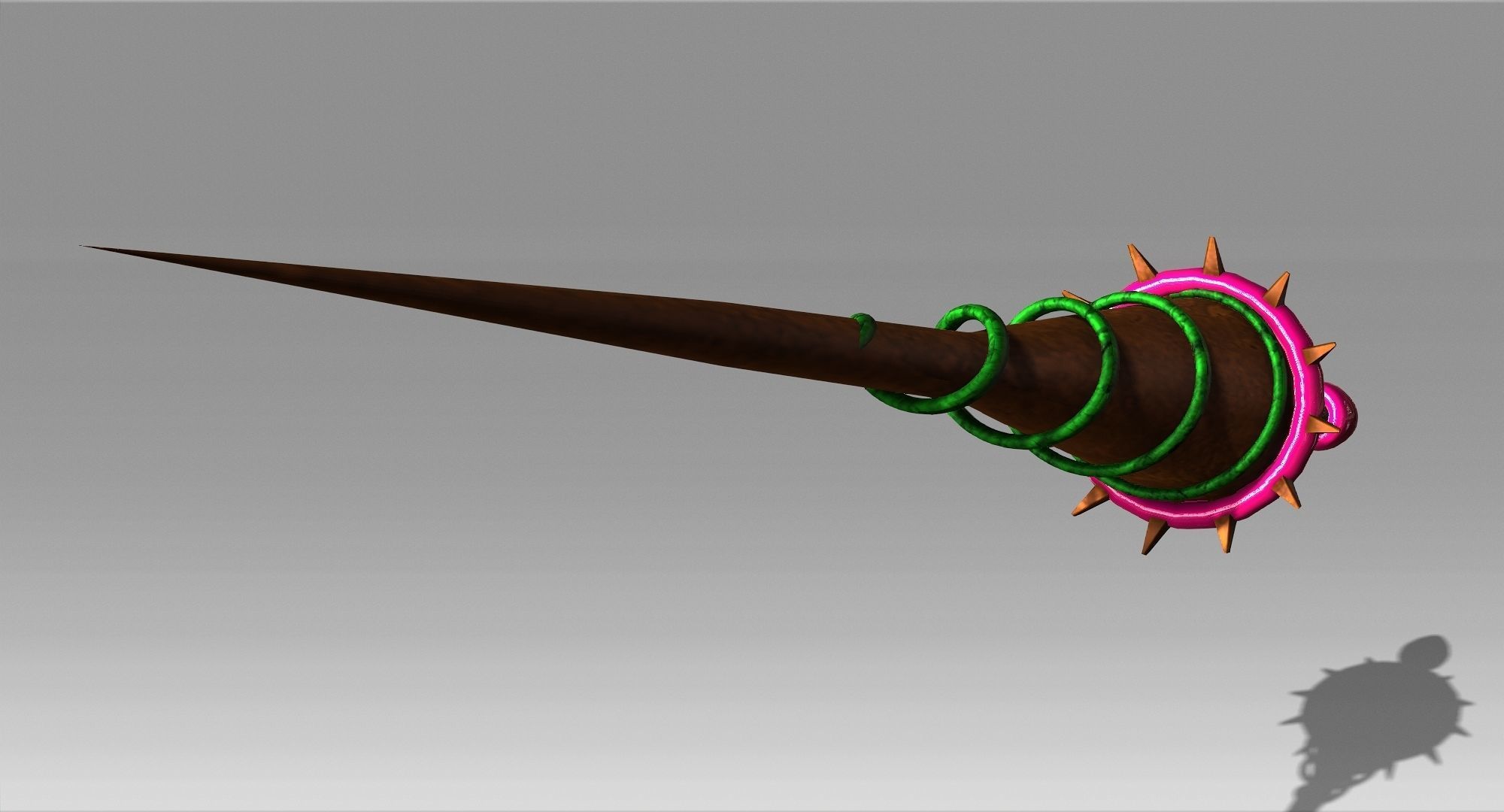 Vine lance Low-poly 3D model_7