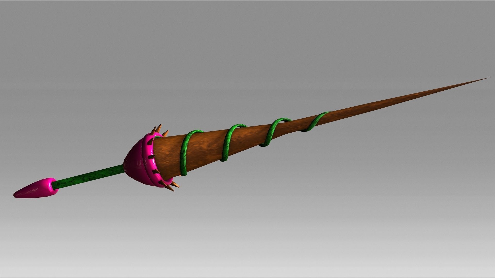 Vine lance Low-poly 3D model_28