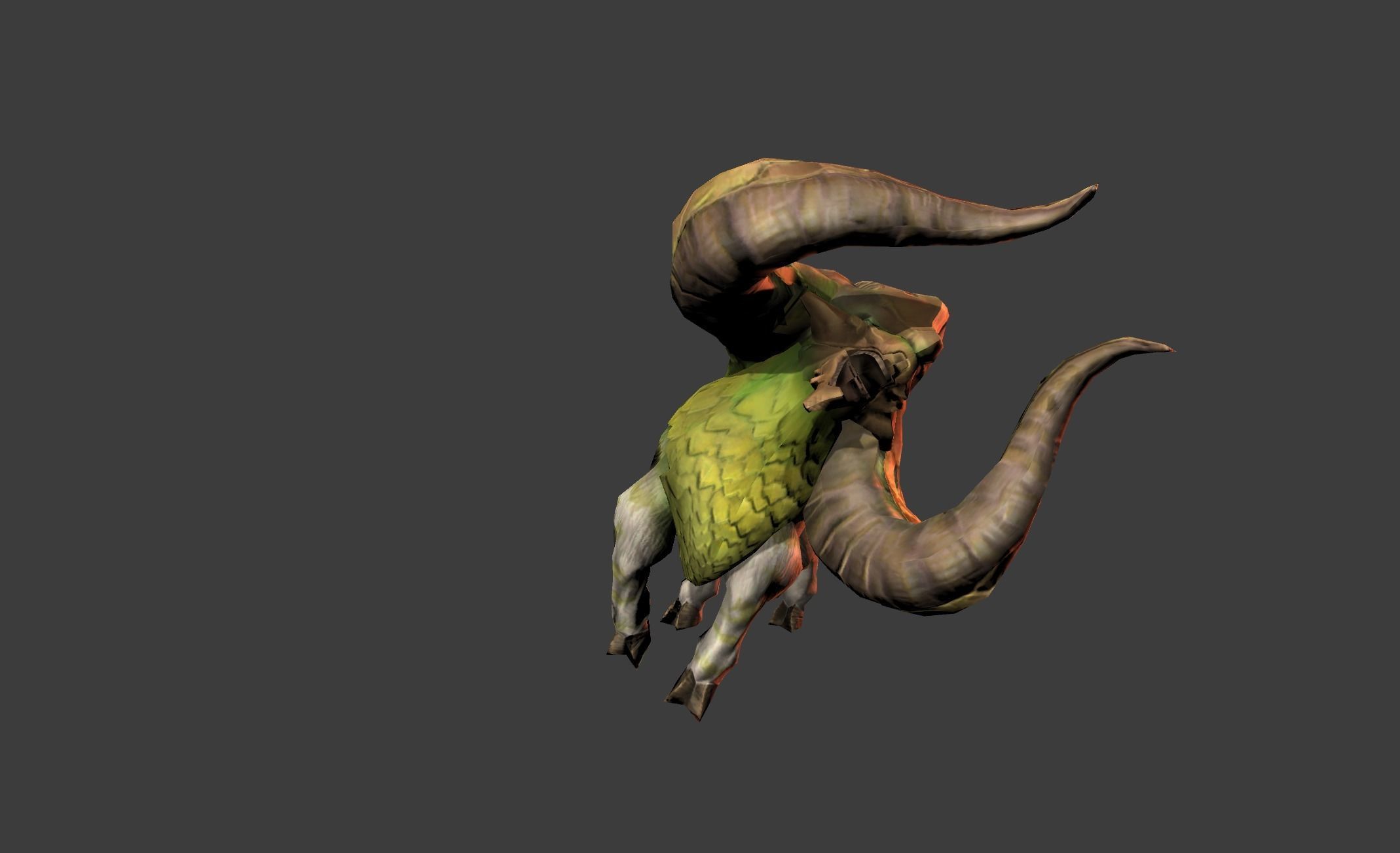 Mutant Beast Cow Giant Low-poly 3D model_12