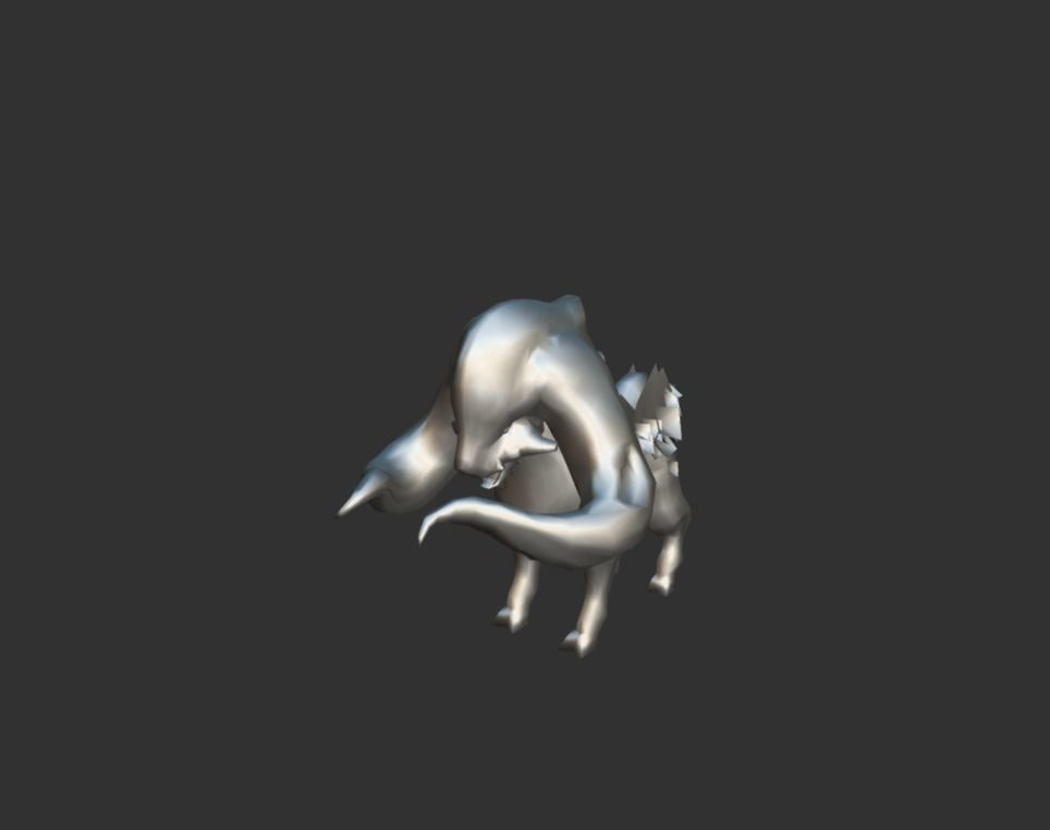 Mutant Beast Cow Giant Low-poly 3D model_4