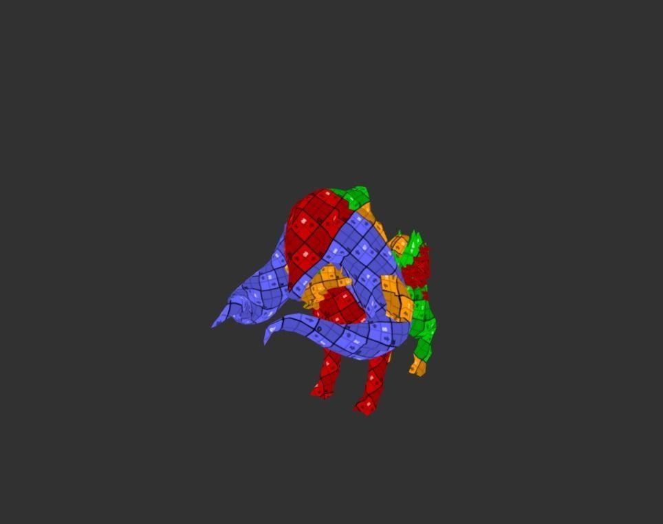 Mutant Beast Cow Giant Low-poly 3D model_6
