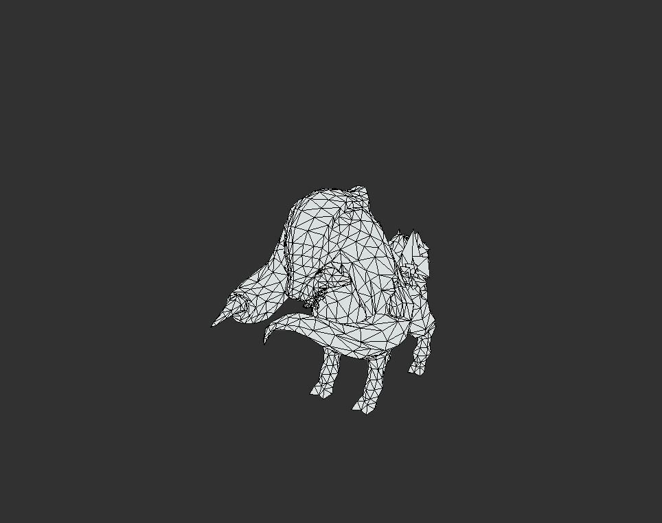 Mutant Beast Cow Giant Low-poly 3D model_5