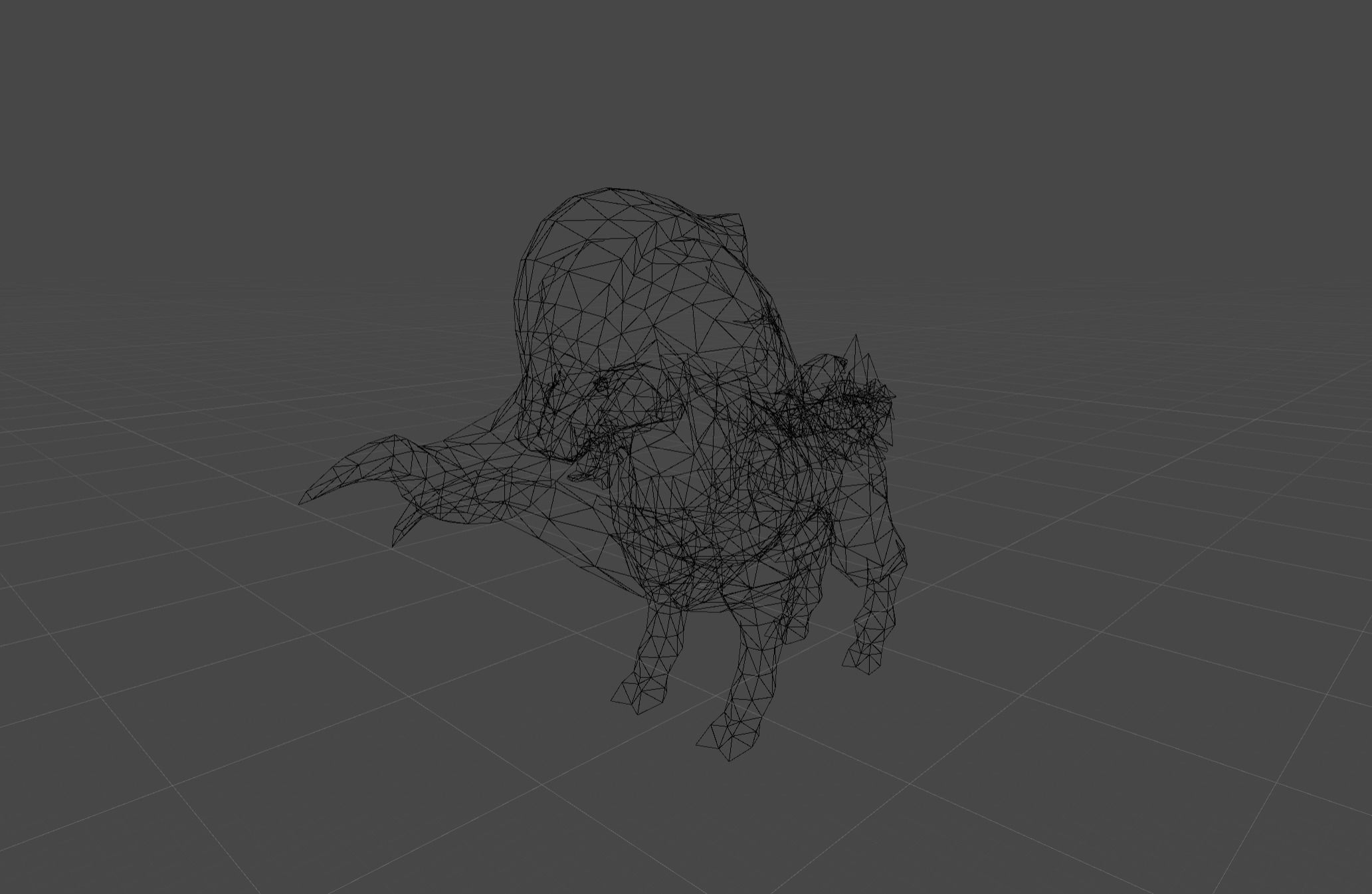 Mutant Beast Cow Giant Low-poly 3D model_7