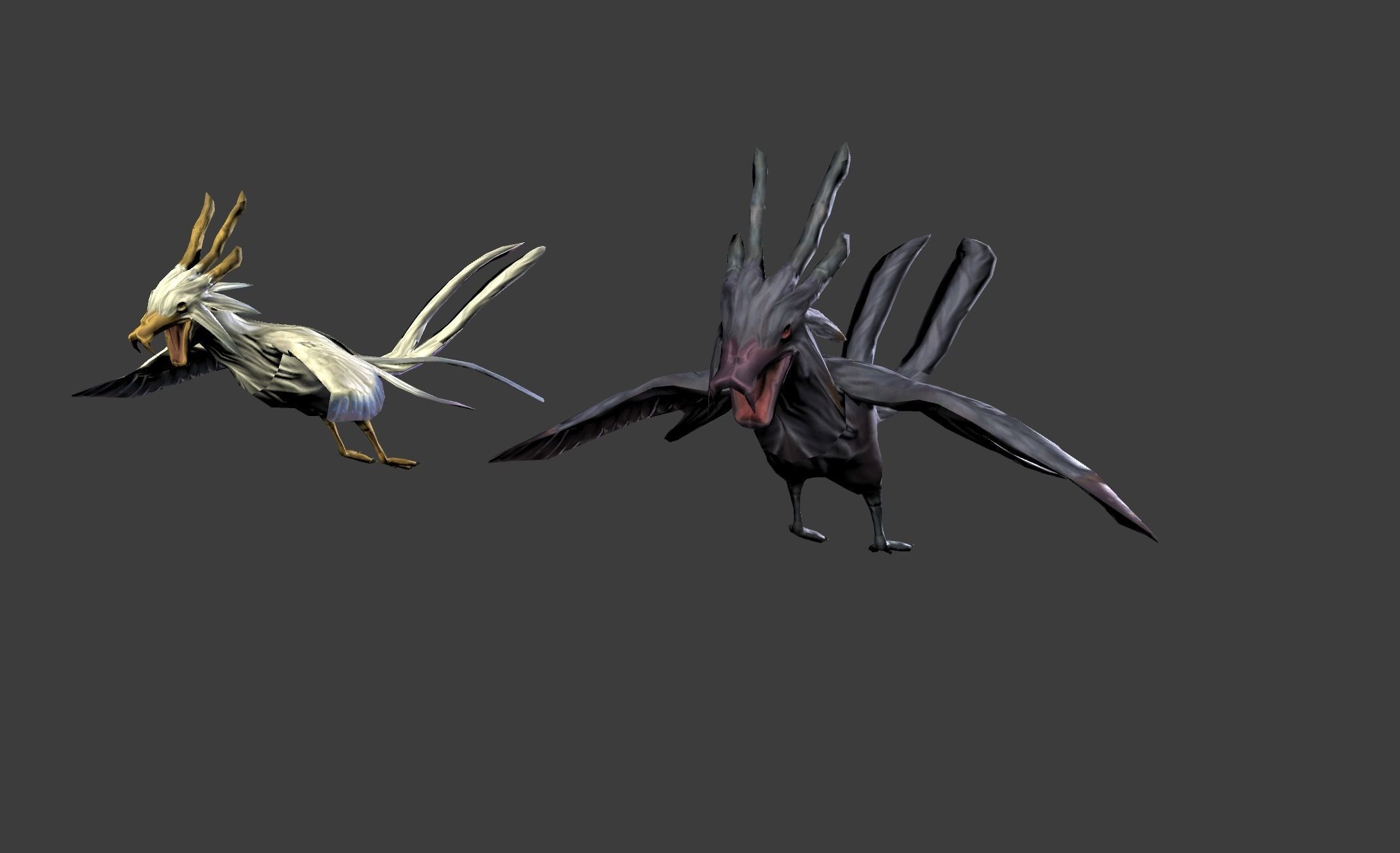 Gull Mutant Zombie Low-poly 3D model_9