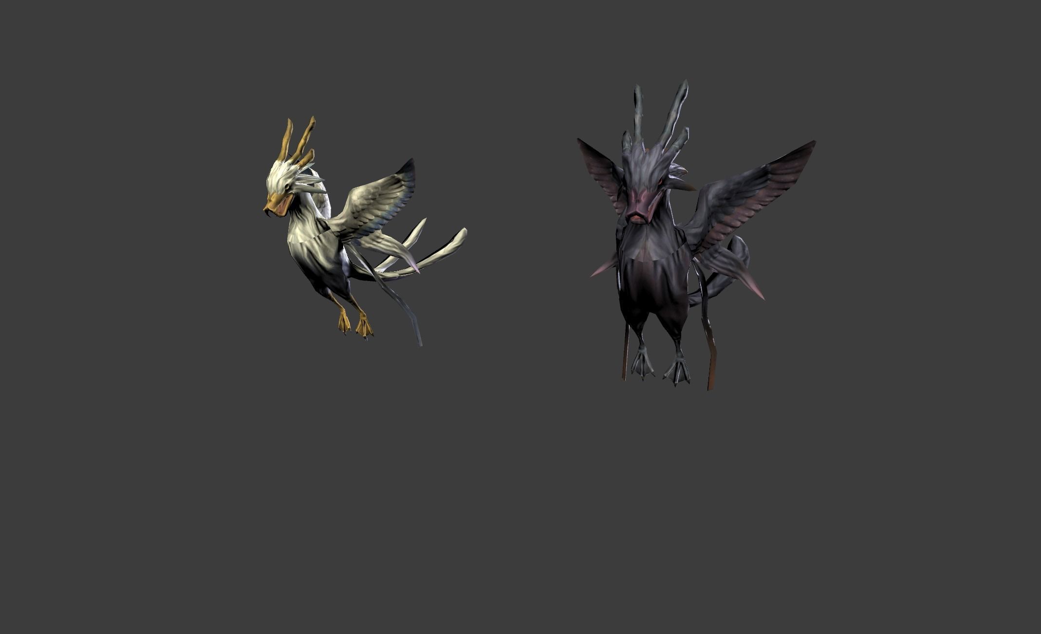 Gull Mutant Zombie Low-poly 3D model_11