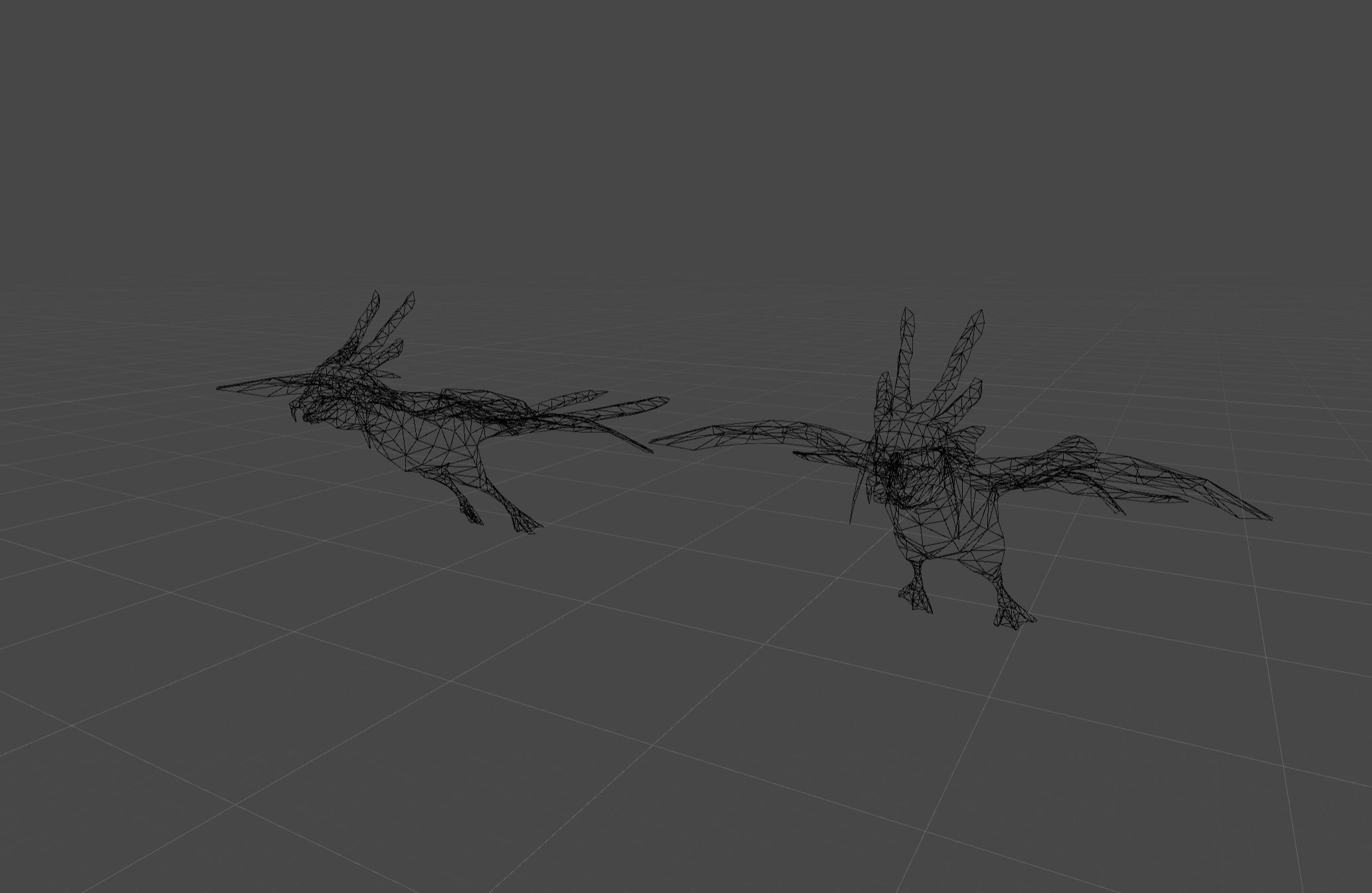 Gull Mutant Zombie Low-poly 3D model_7