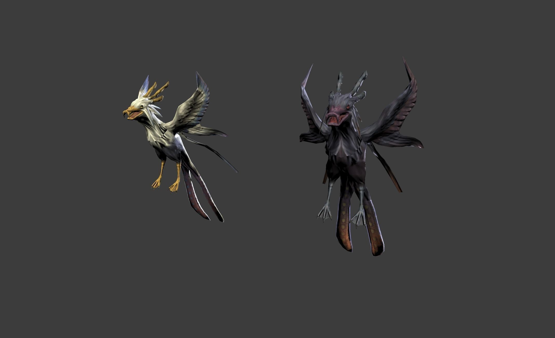 Gull Mutant Zombie Low-poly 3D model_13