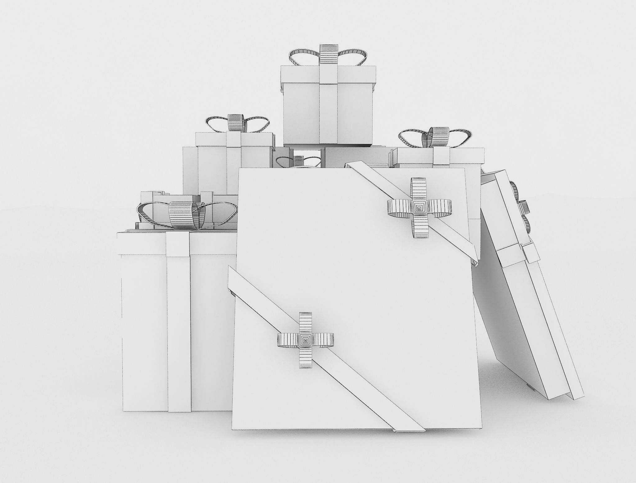 Christmas Gift boxes  f4c 3D model_9