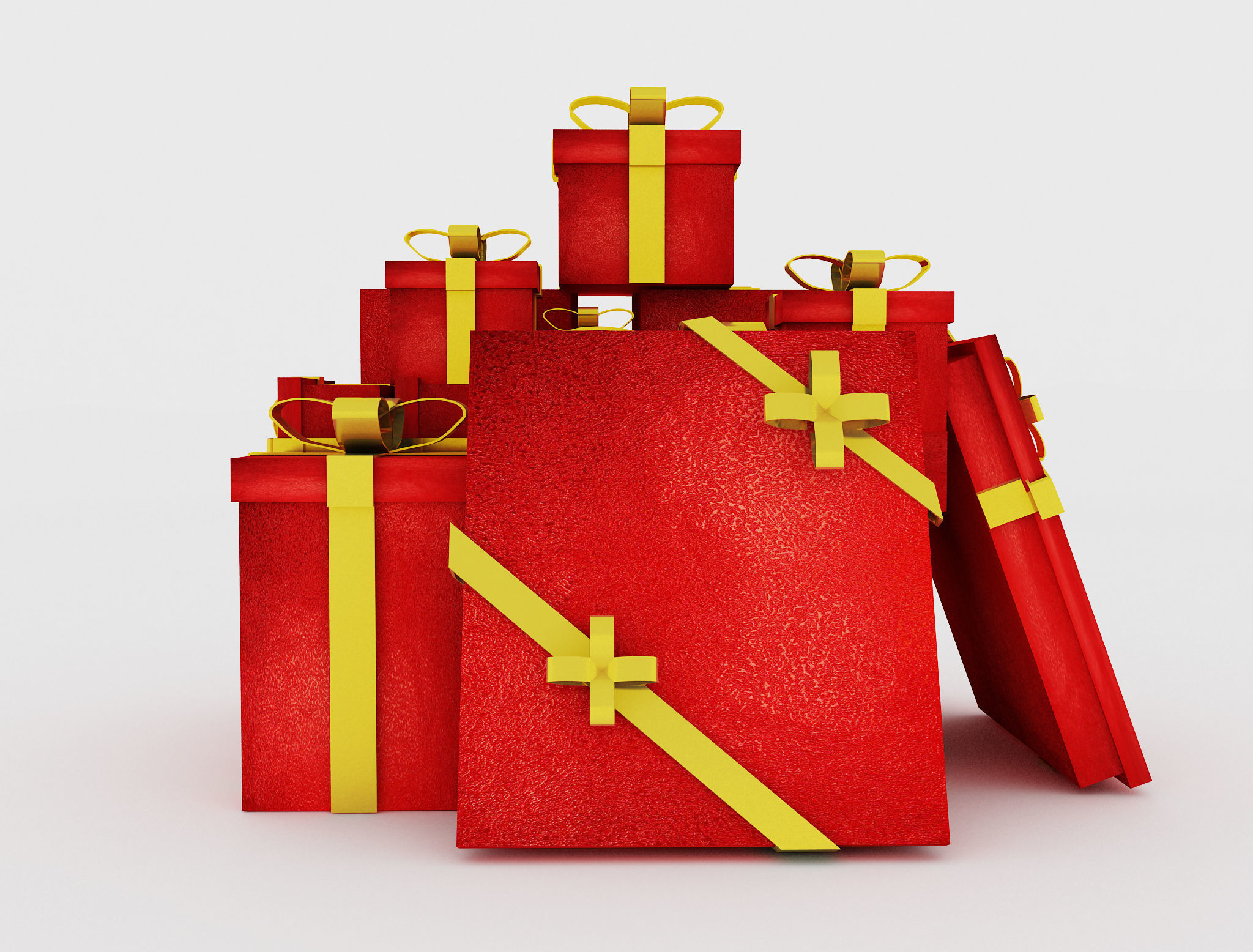 Christmas Gift boxes  f4c 3D model_8
