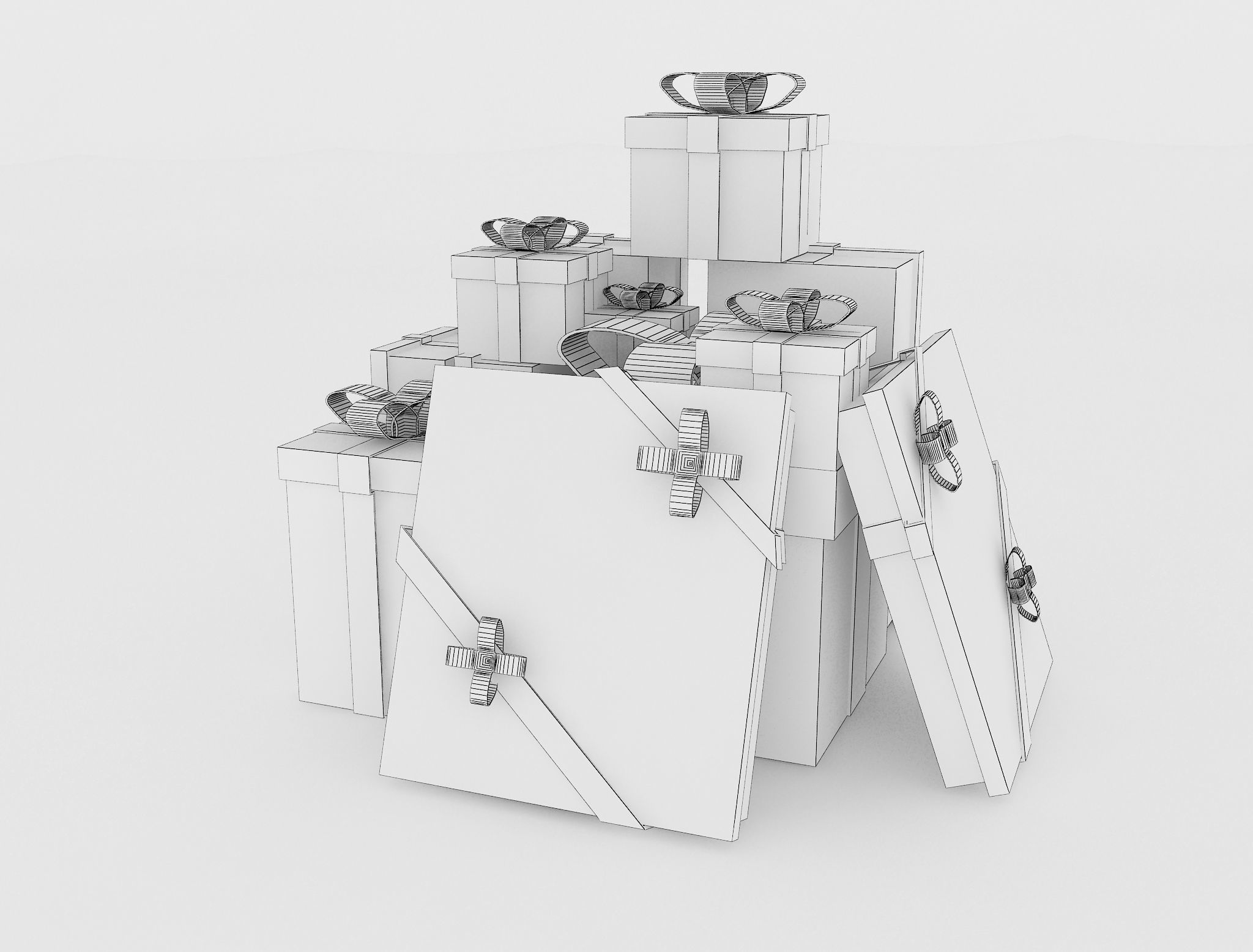 Christmas Gift boxes  f4c 3D model_3