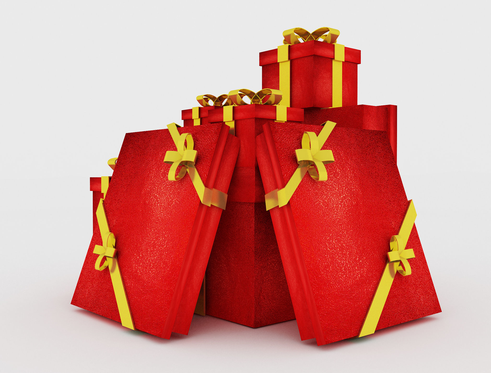 Christmas Gift boxes  f4c 3D model_4