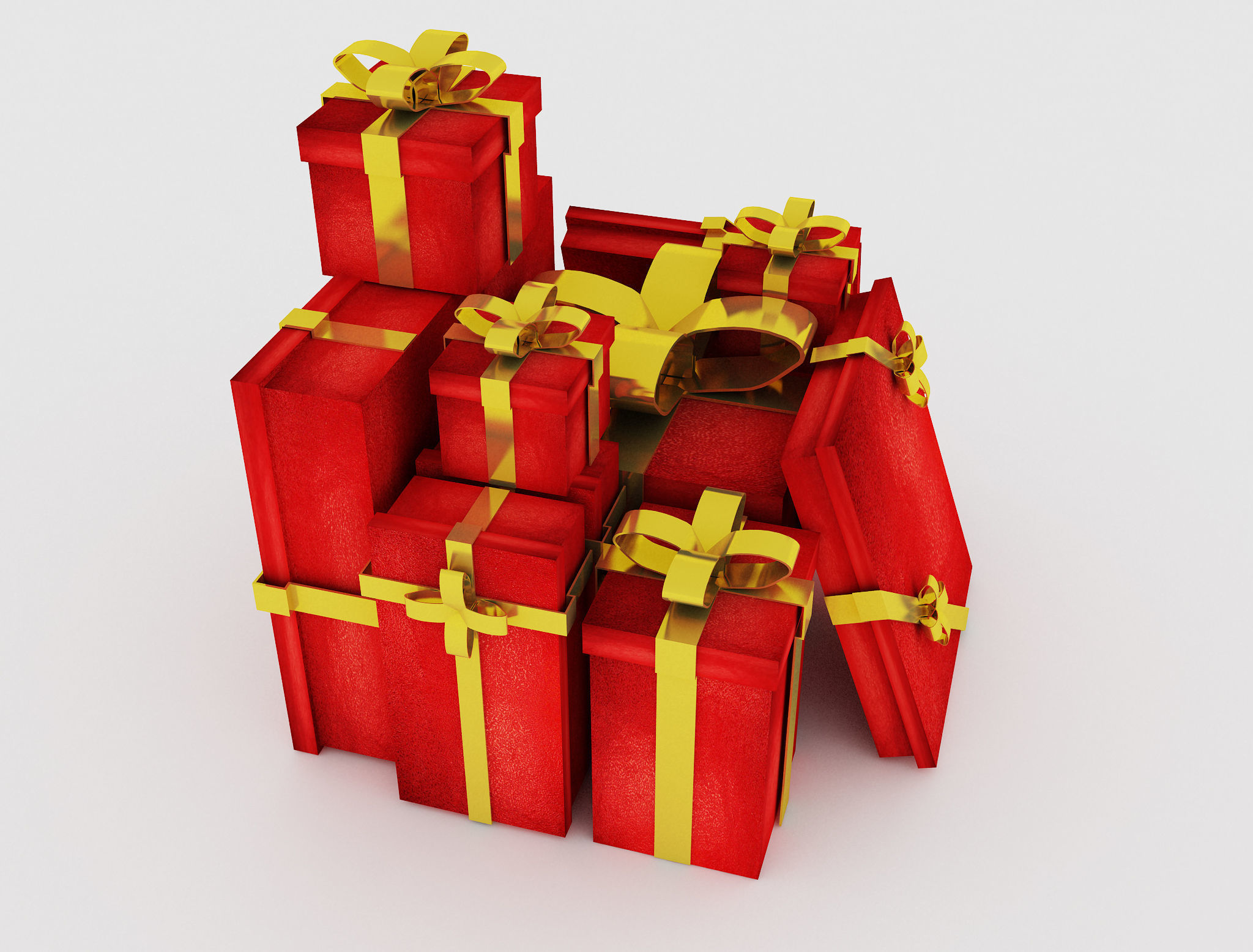 Christmas Gift boxes  f4c 3D model_6
