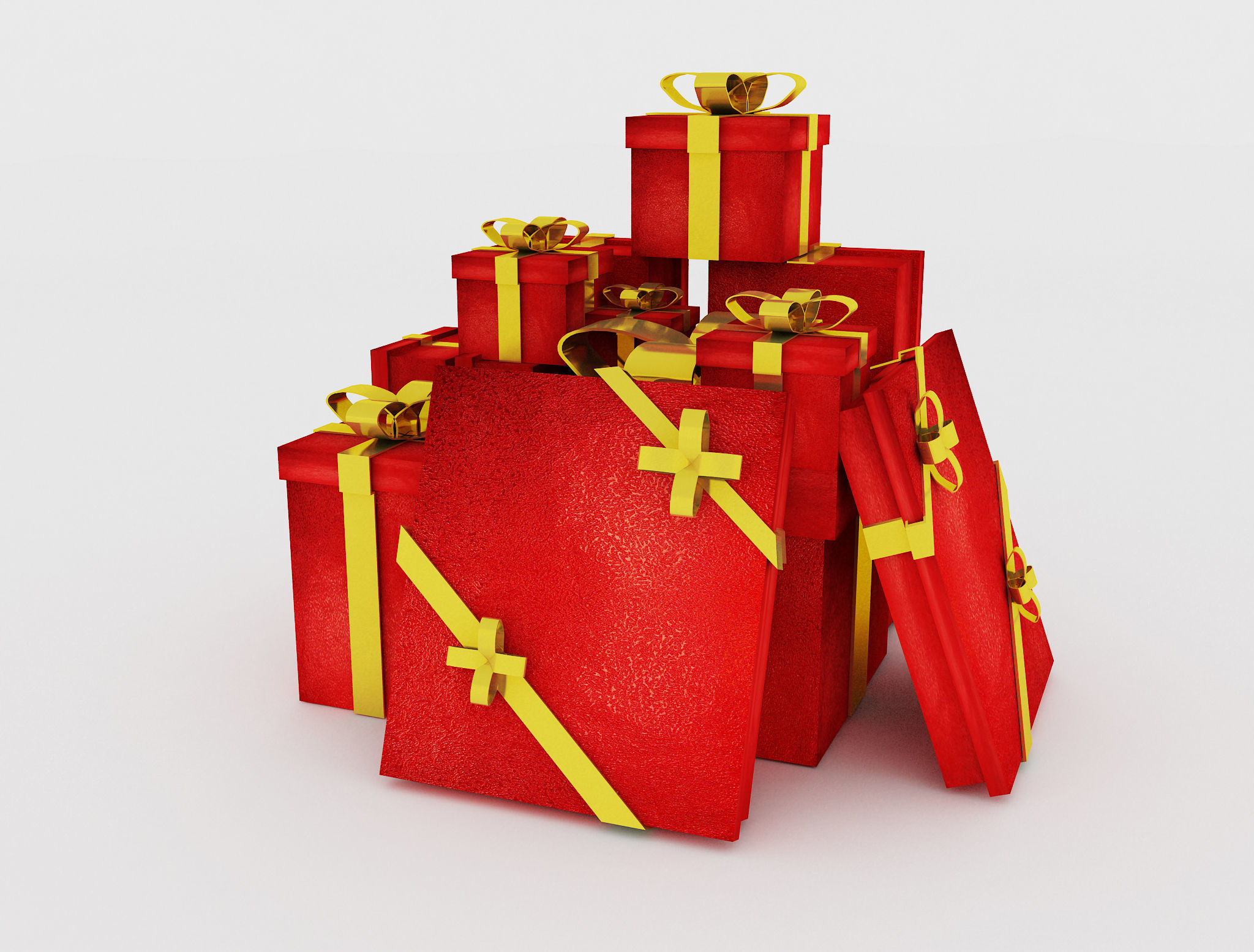 Christmas Gift boxes  f4c 3D model_2