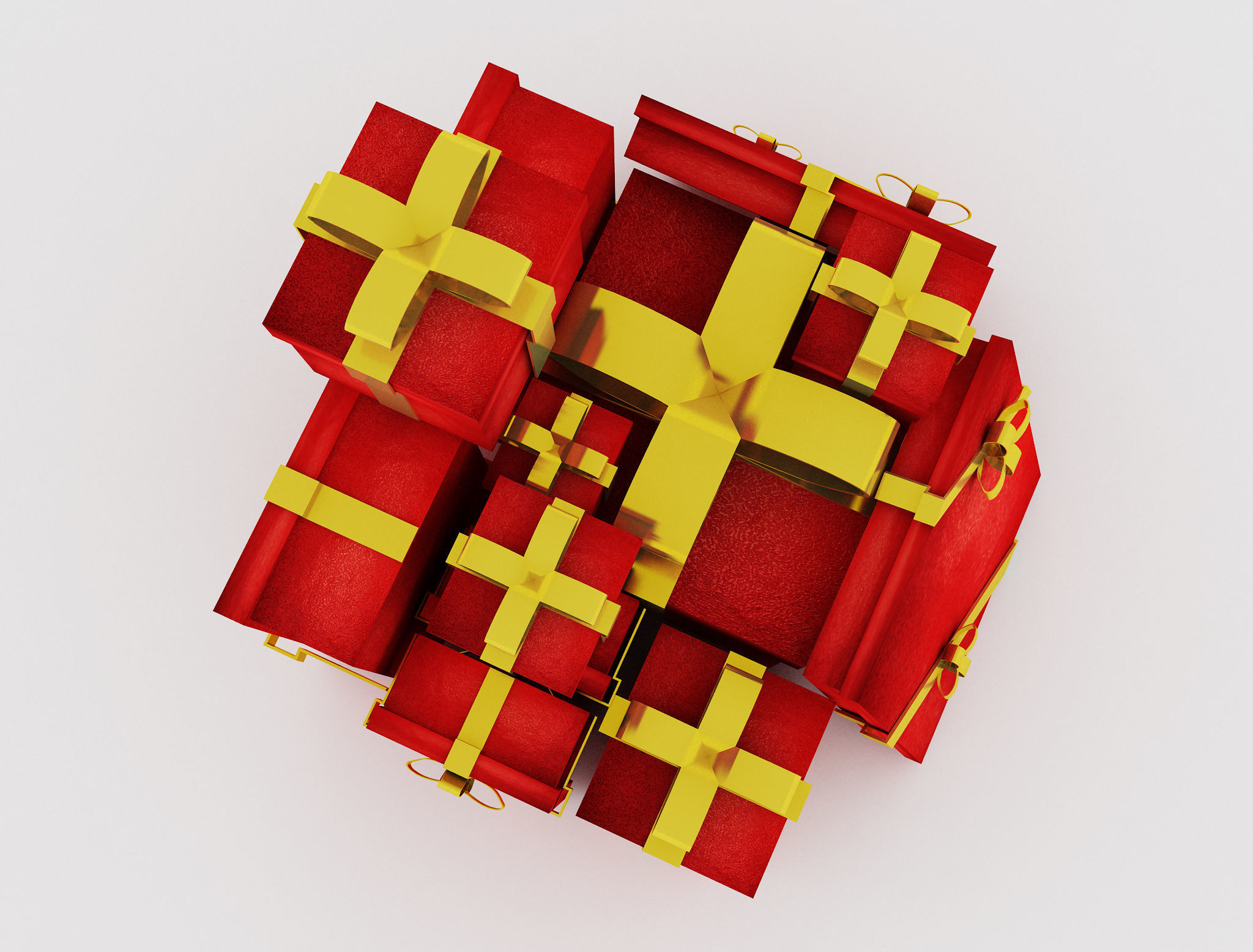 Christmas Gift boxes  f4c 3D model_10