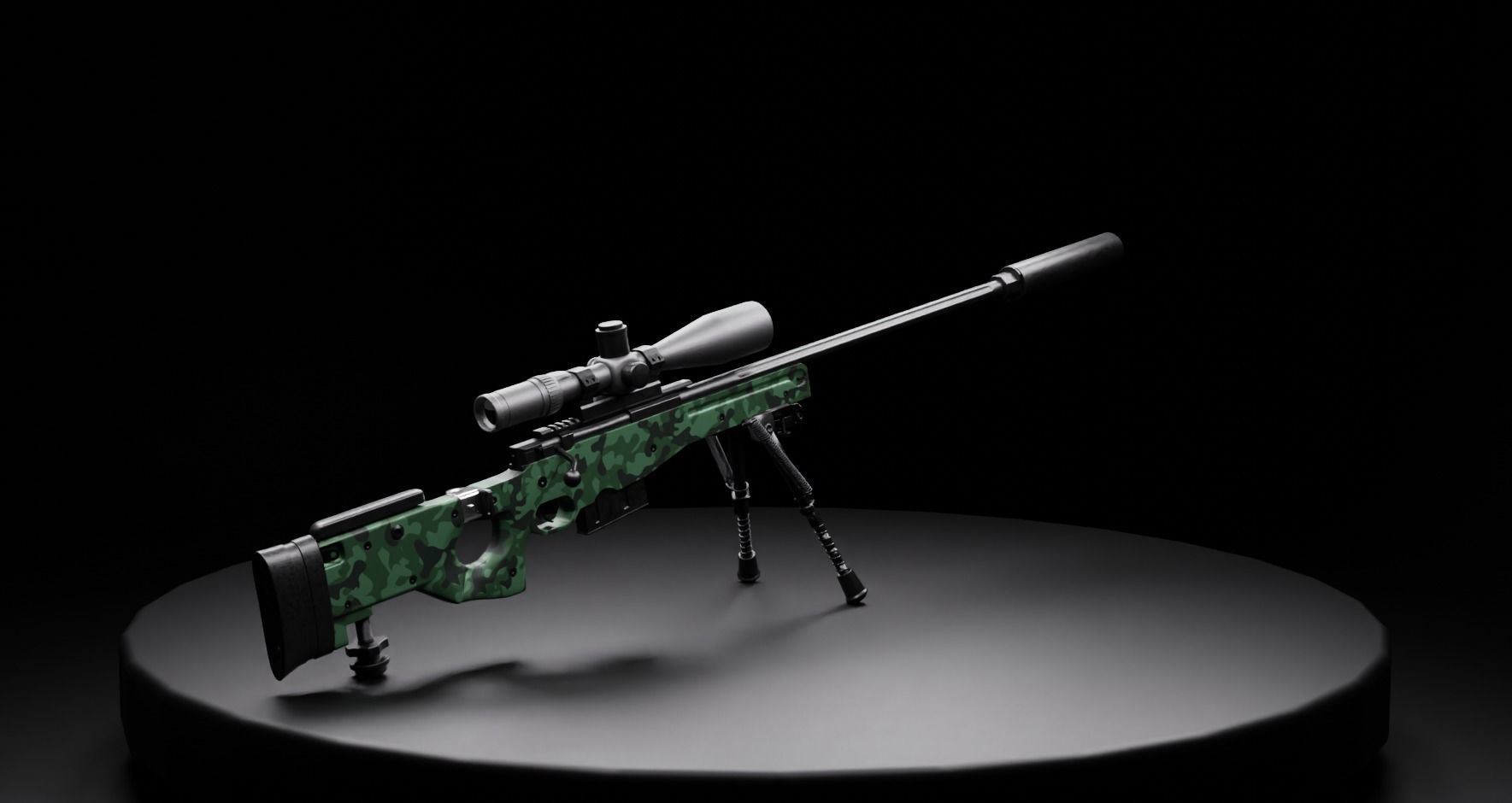 AWM sniper rifle 3D model_5