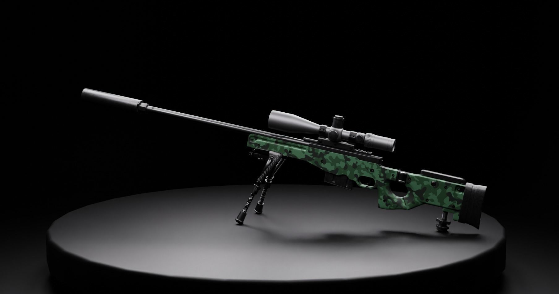 AWM sniper rifle 3D model_6