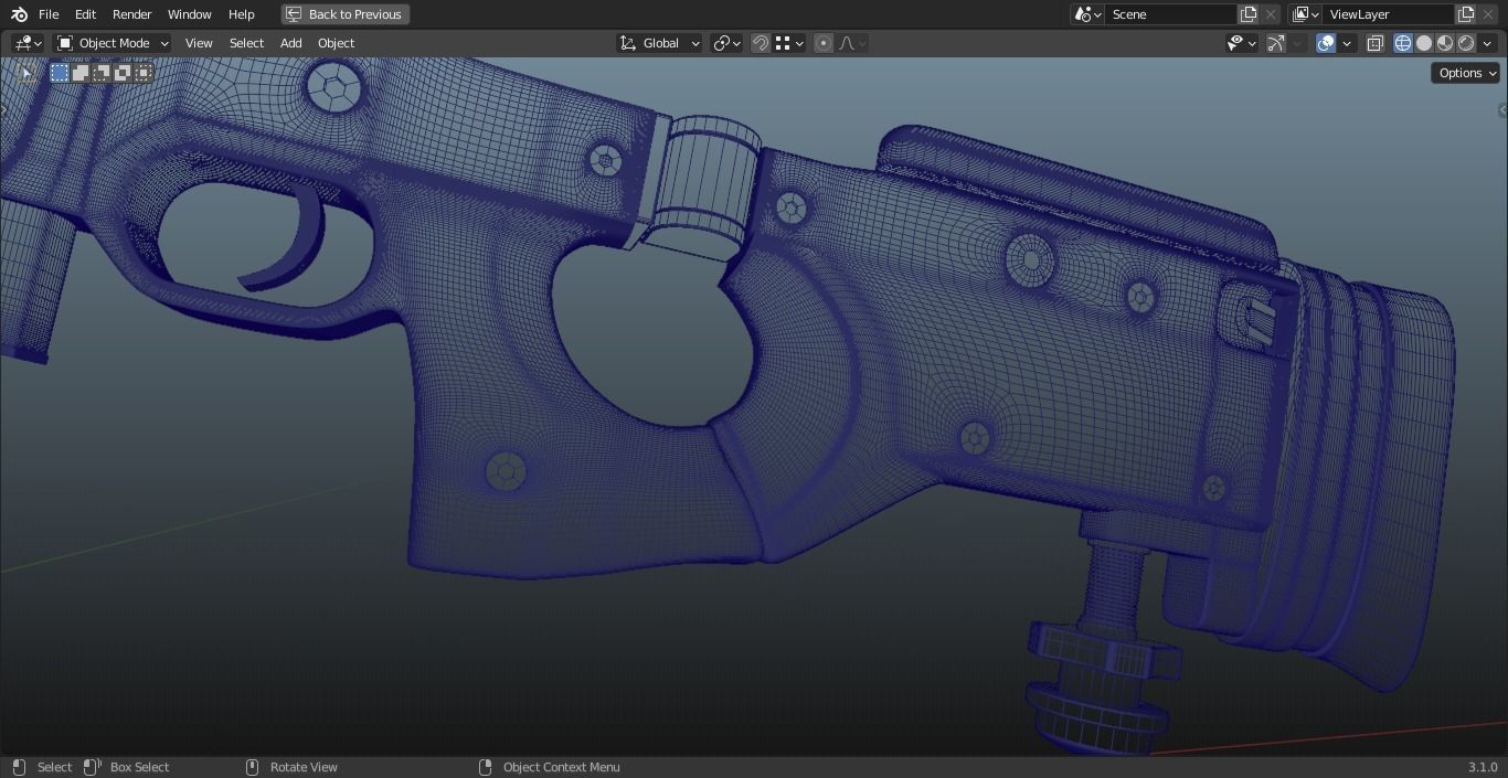 AWM sniper rifle 3D model_10