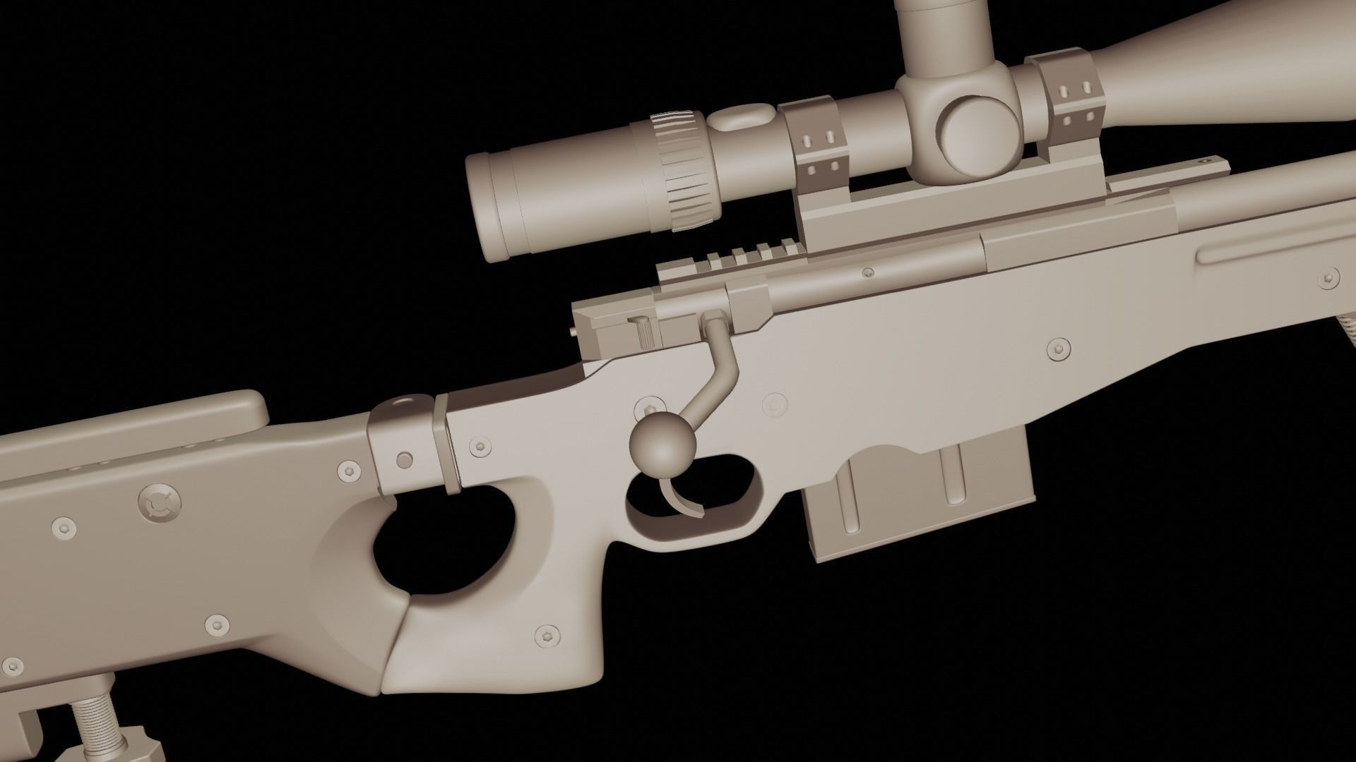 AWM sniper rifle 3D model_4