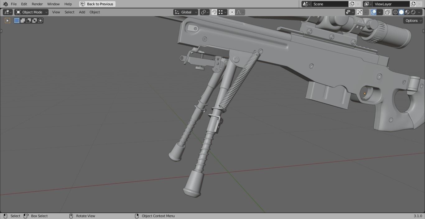 AWM sniper rifle 3D model_17