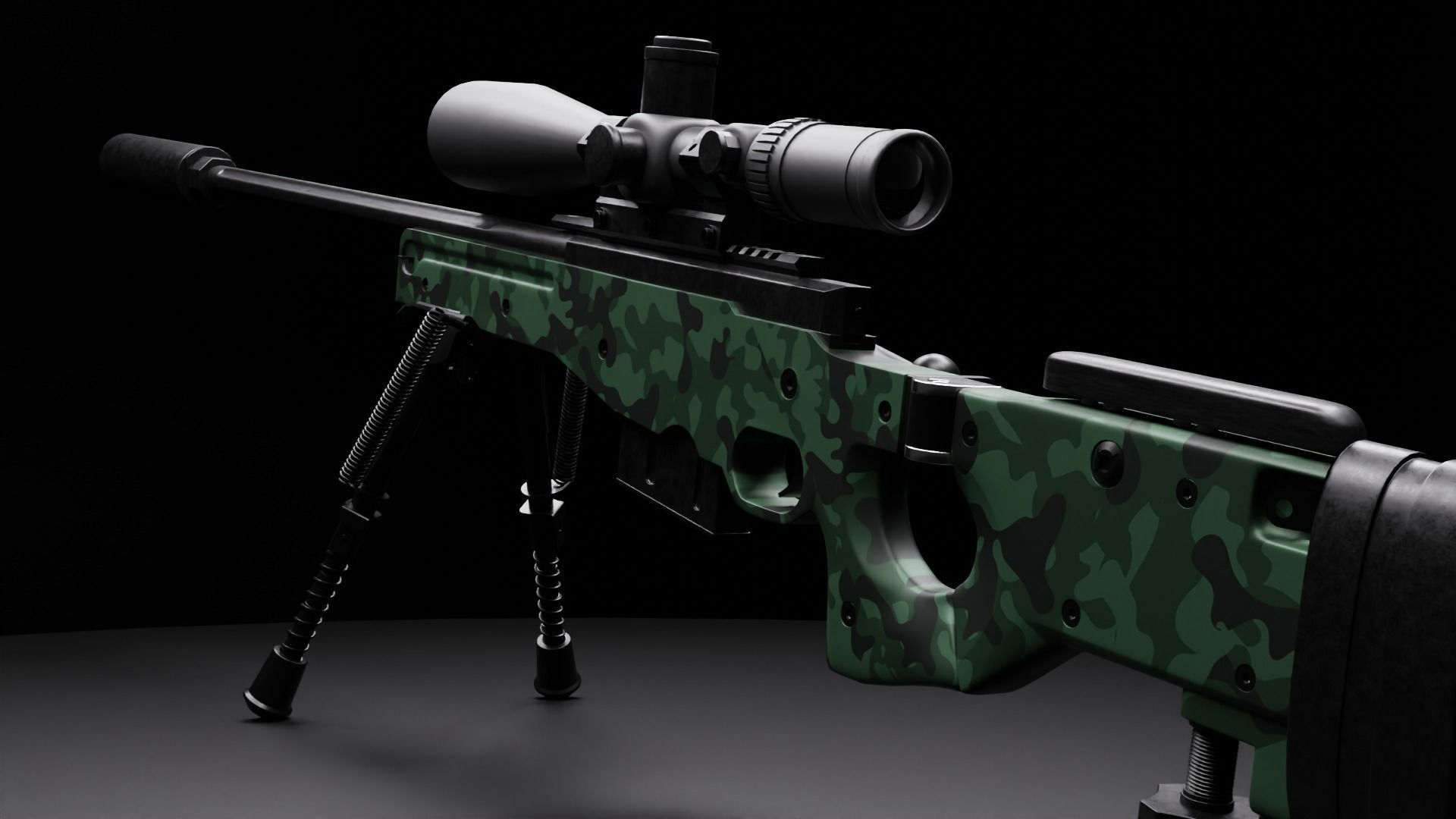 AWM sniper rifle 3D model_7