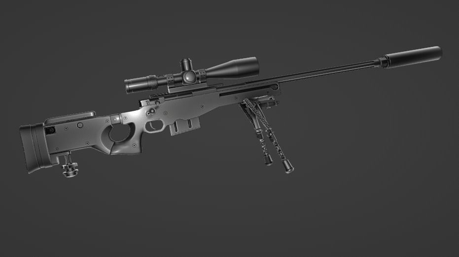 AWM sniper rifle 3D model_18