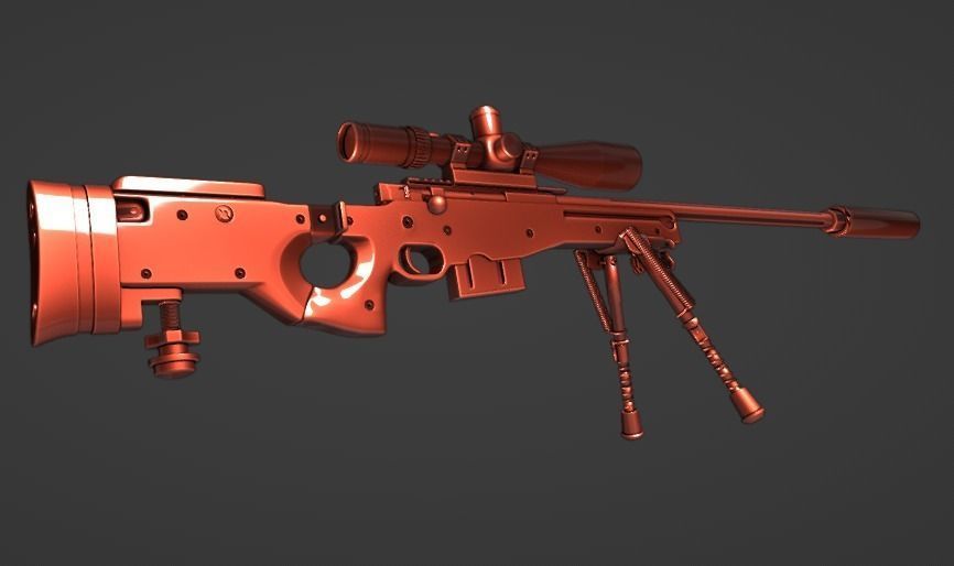AWM sniper rifle 3D model_9