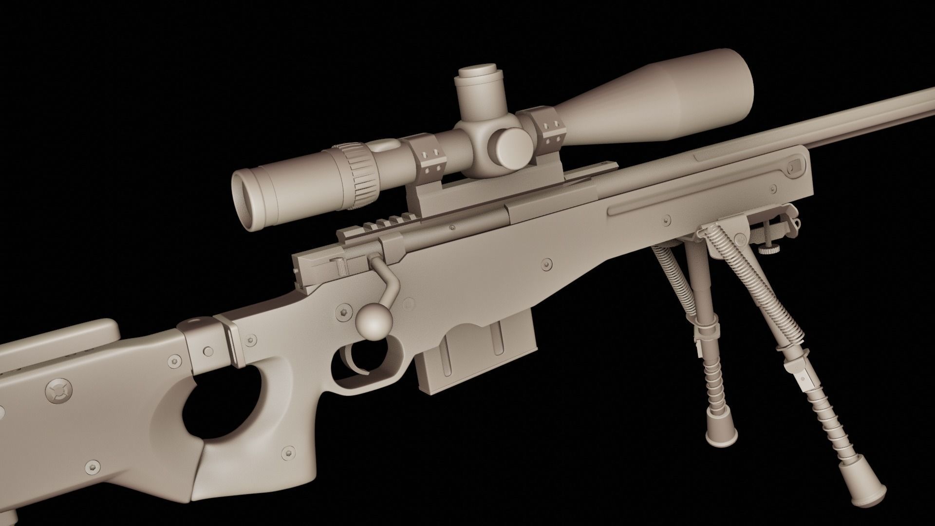 AWM sniper rifle 3D model_19