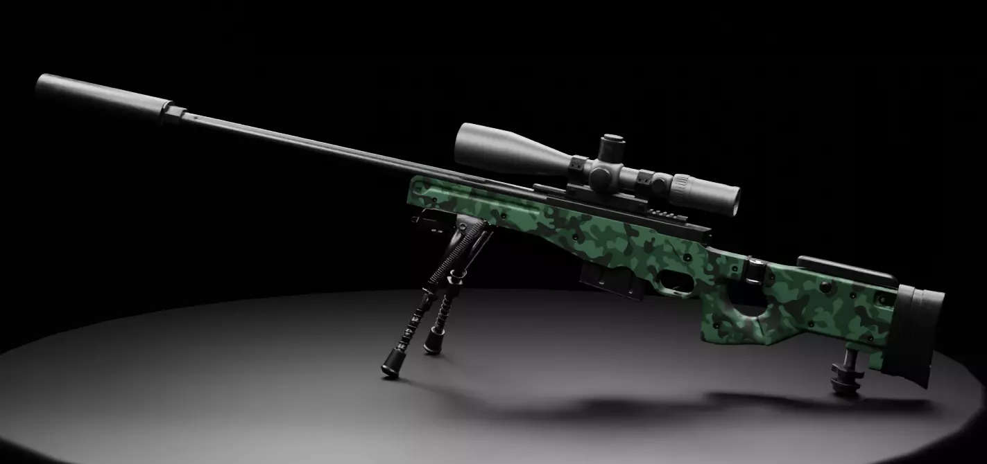 AWM sniper rifle 3D model_0