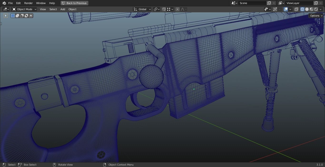 AWM sniper rifle 3D model_12