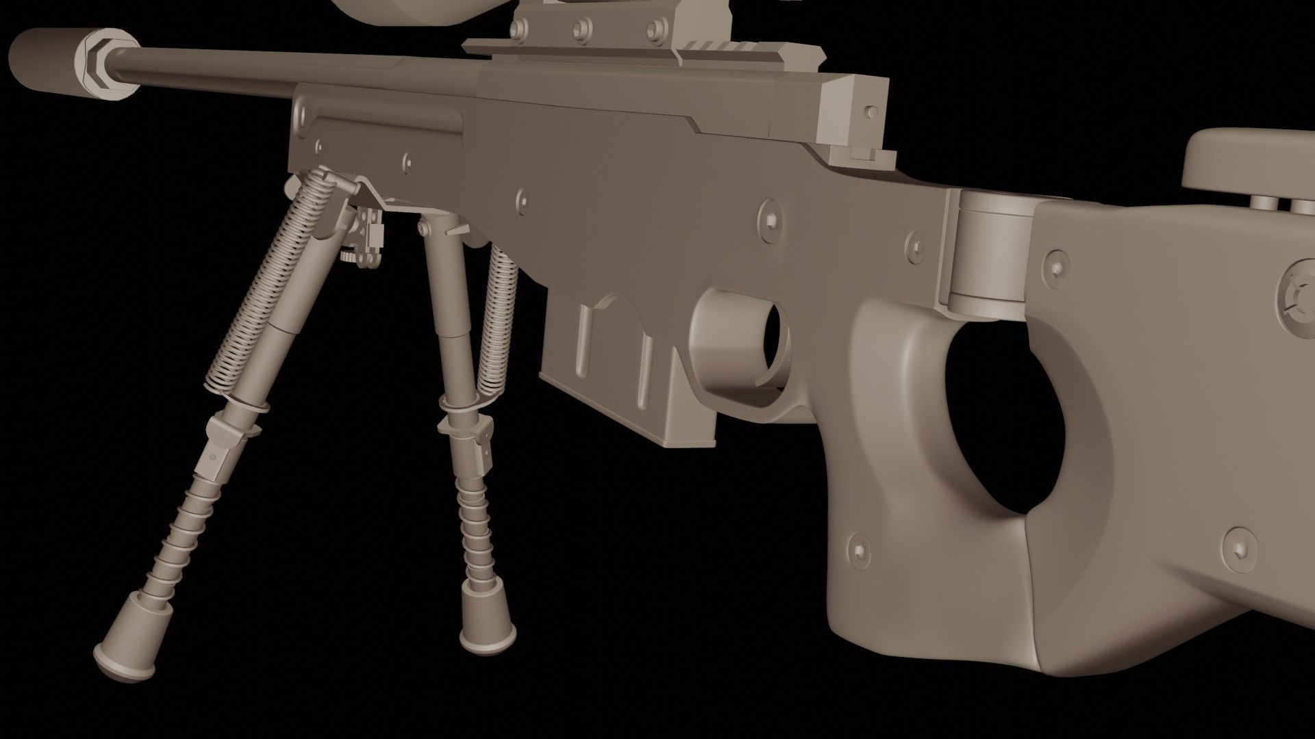 AWM sniper rifle 3D model_2